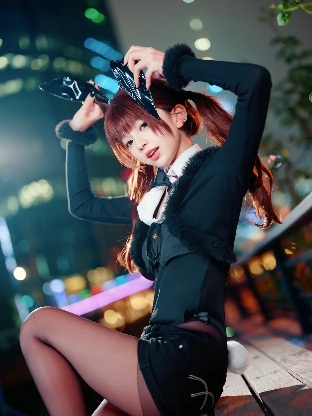 夜景街拍兔耳制服少女 - 北面色影 - 第16张
