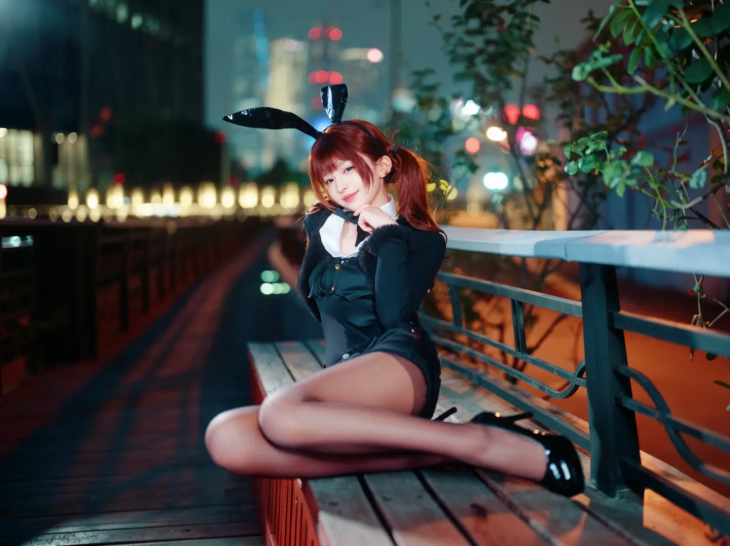 夜景街拍兔耳制服少女 - 北面色影 - 第2张