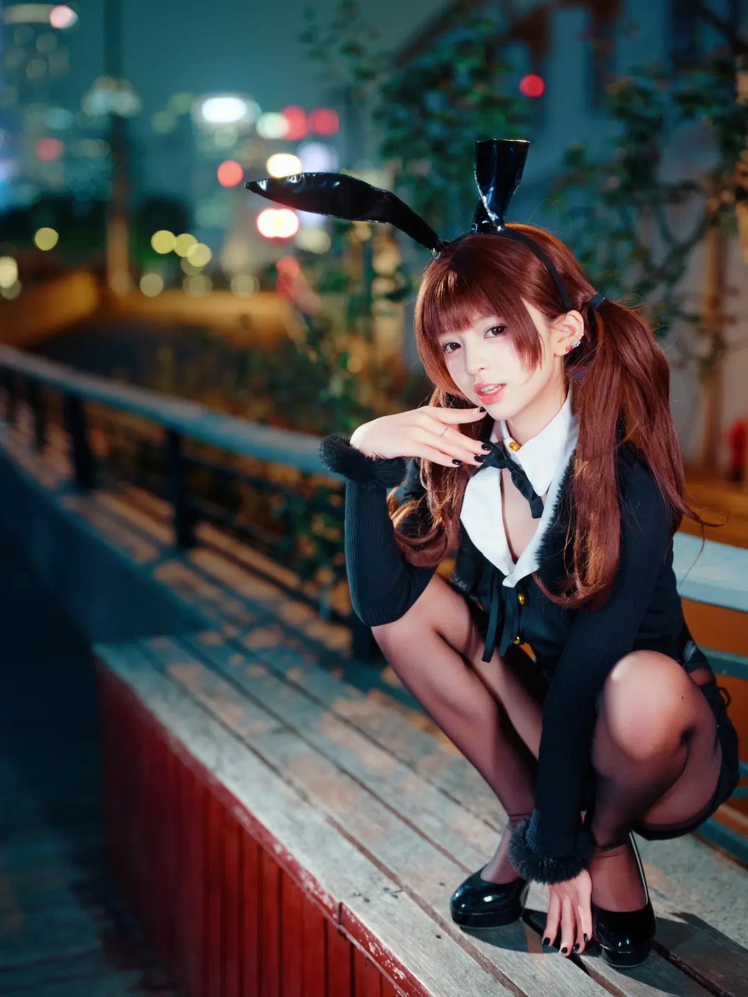 夜景街拍兔耳制服少女 - 北面色影 - 第7张