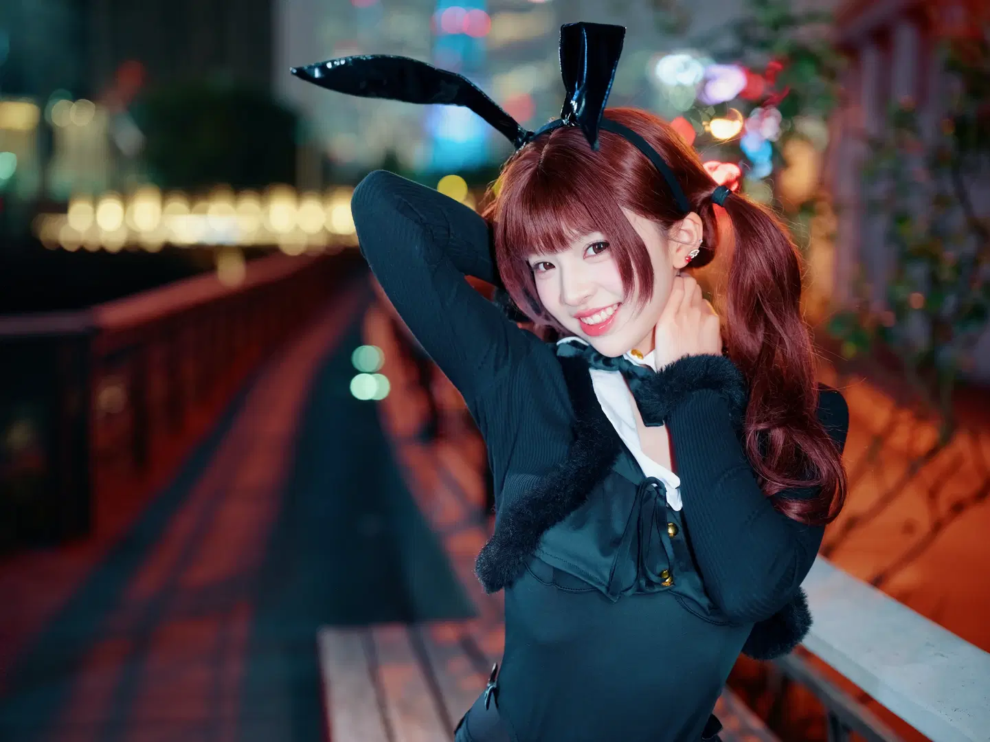夜景街拍兔耳制服少女 - 北面色影 - 第8张