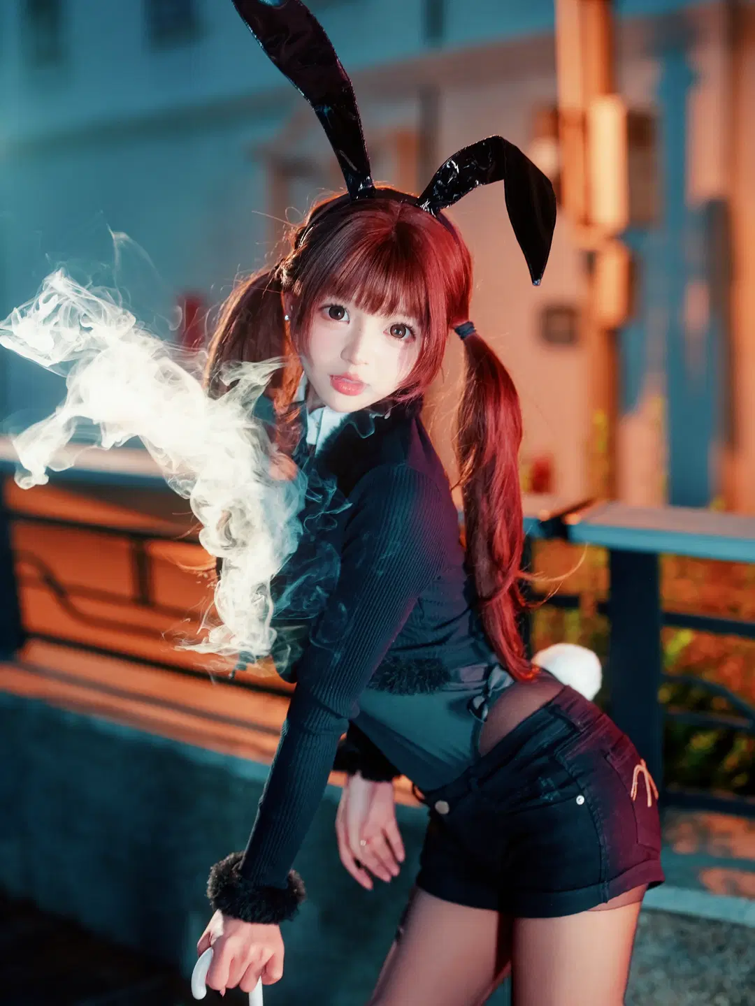 夜景街拍兔耳制服少女 - 北面色影 - 第9张