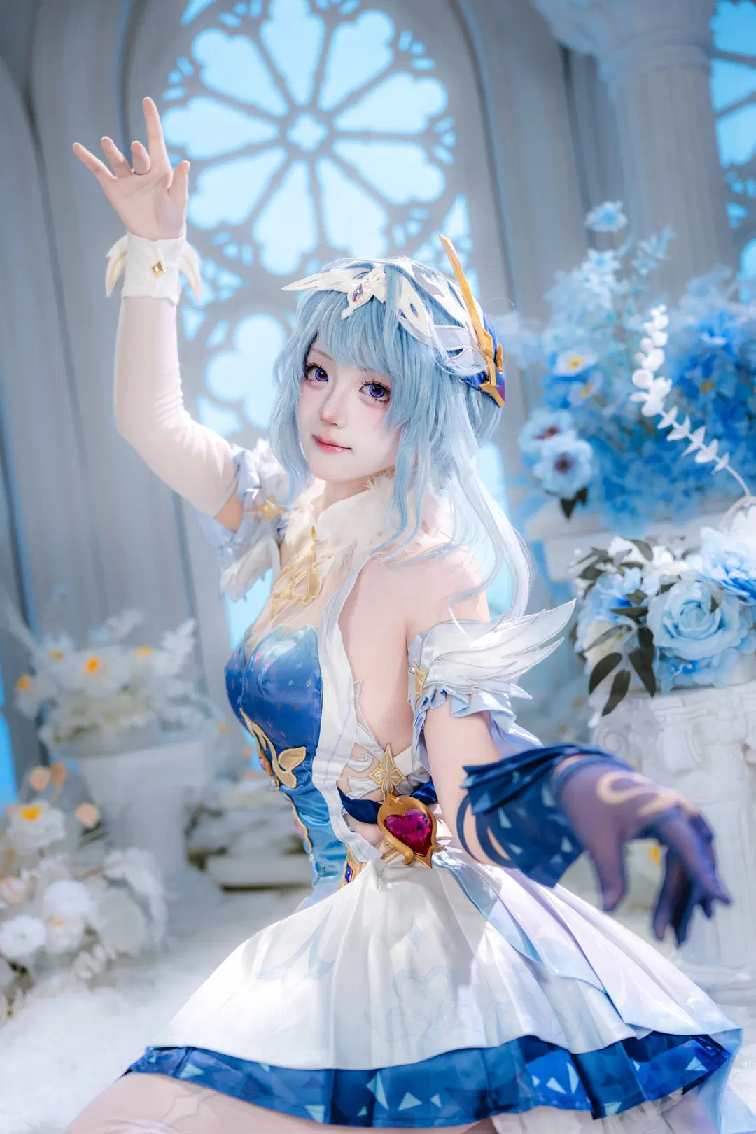 【オデット コスプレ】『原神』青と白の聖殿の完璧な再現 - 青阳 - 3枚目