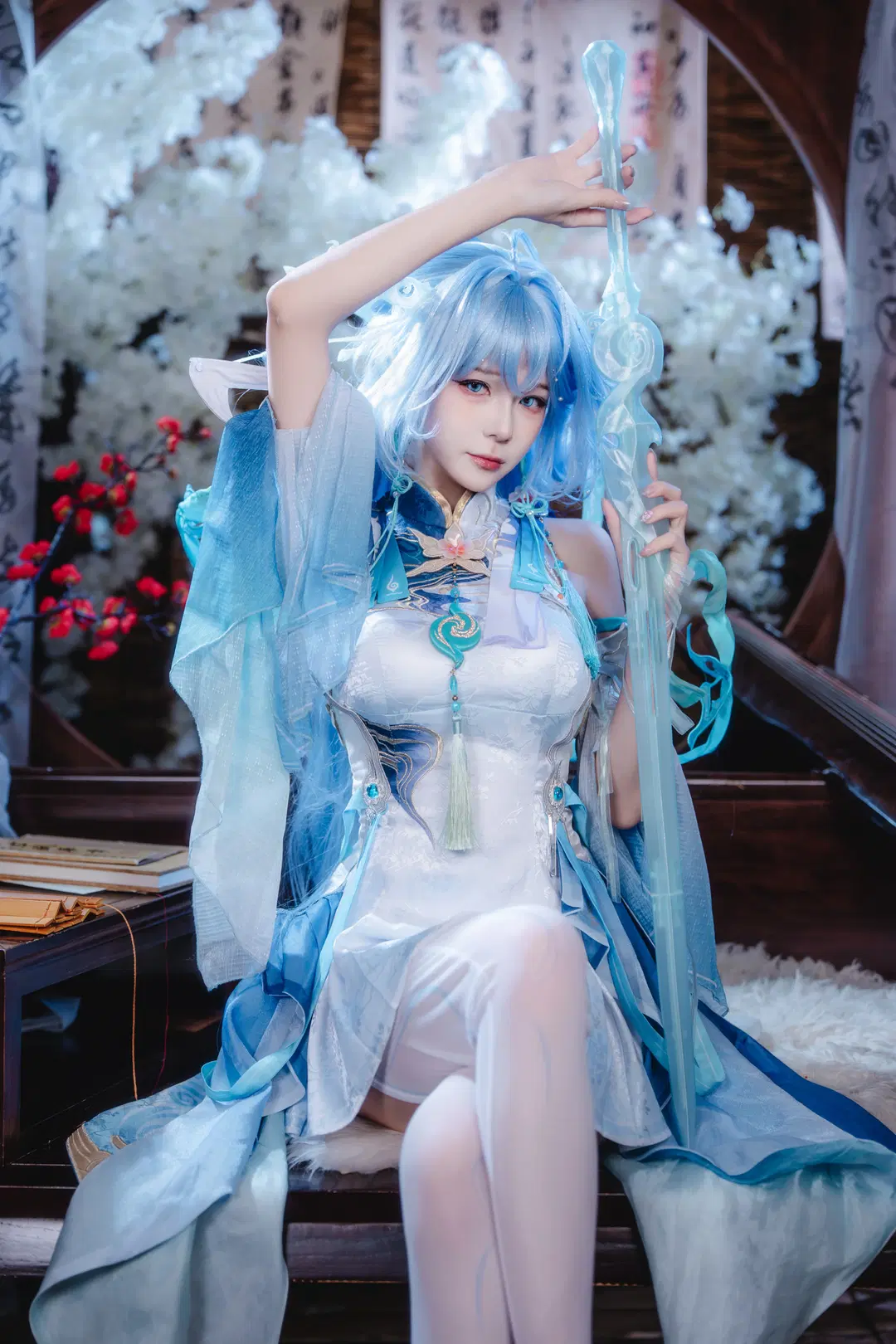 鸣潮, 古风cos, 清宵cos, 丝袜, 飘带
