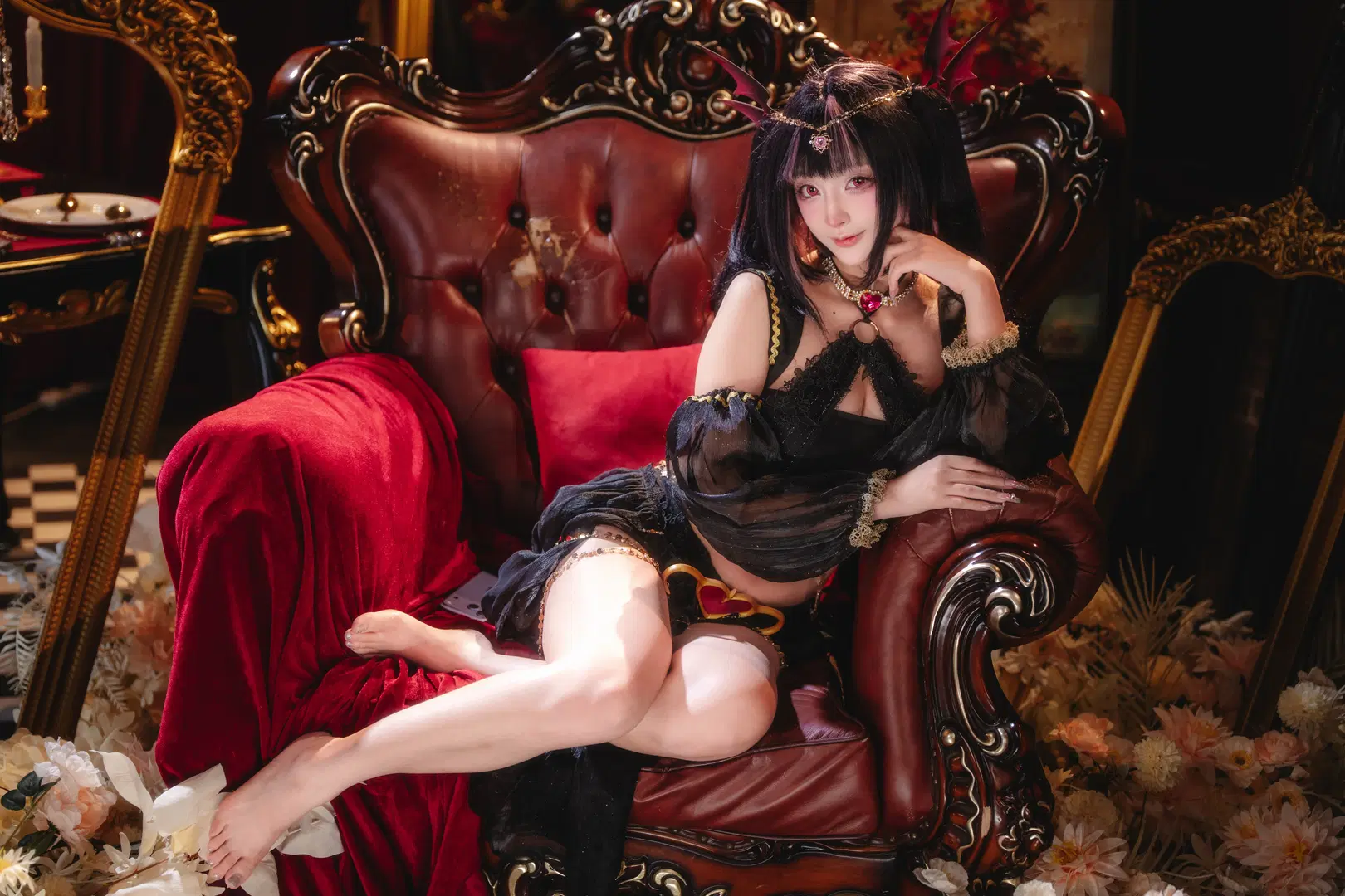 【プリンツ・モーリッツコスプレ】『アズールレーン』踊り子姿：紅のベルベットに宿る圧倒的支配のオーラ - 青阳 - 4枚目