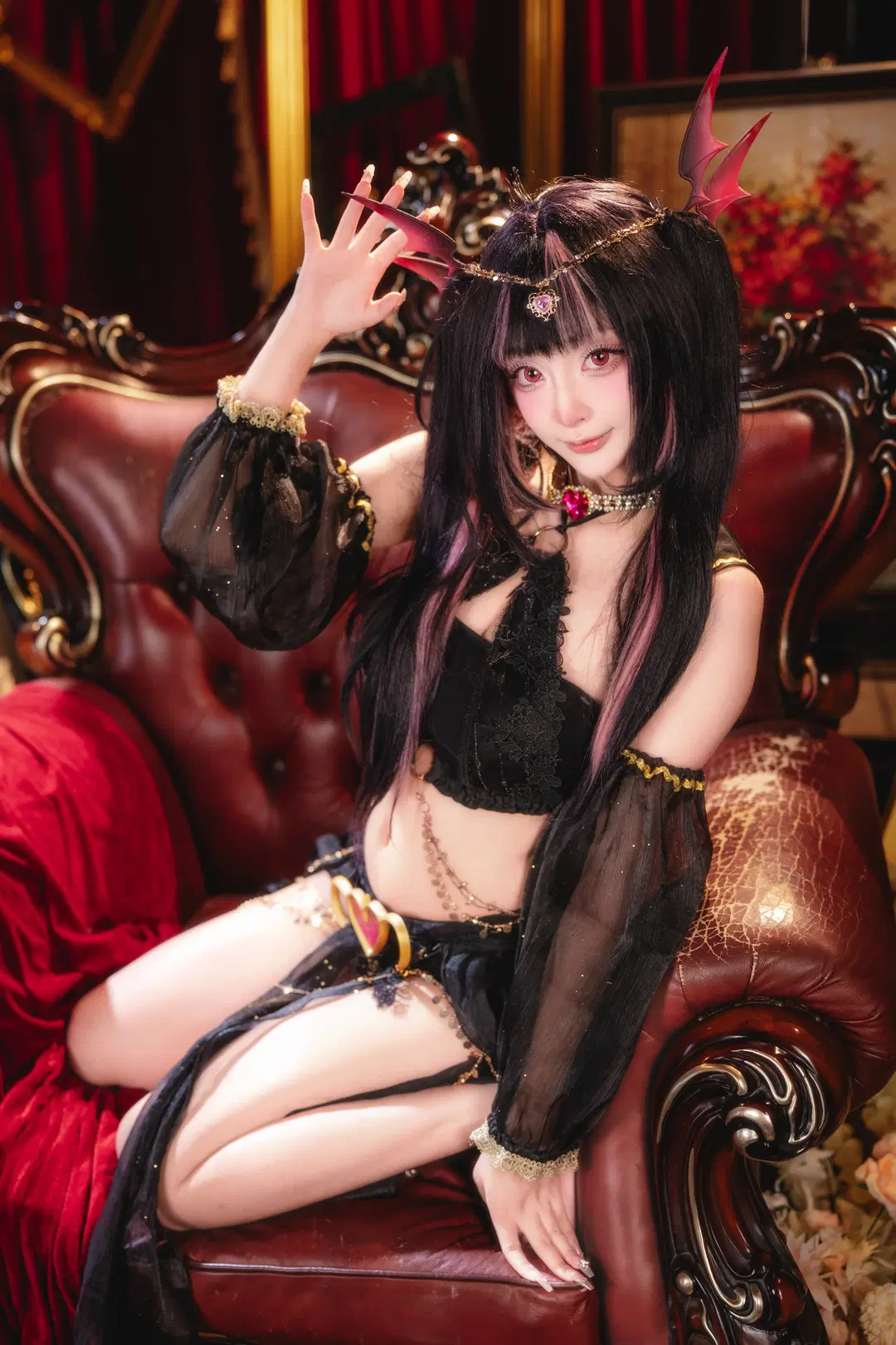 【プリンツ・モーリッツコスプレ】『アズールレーン』踊り子姿：紅のベルベットに宿る圧倒的支配のオーラ - 青阳 - 6枚目