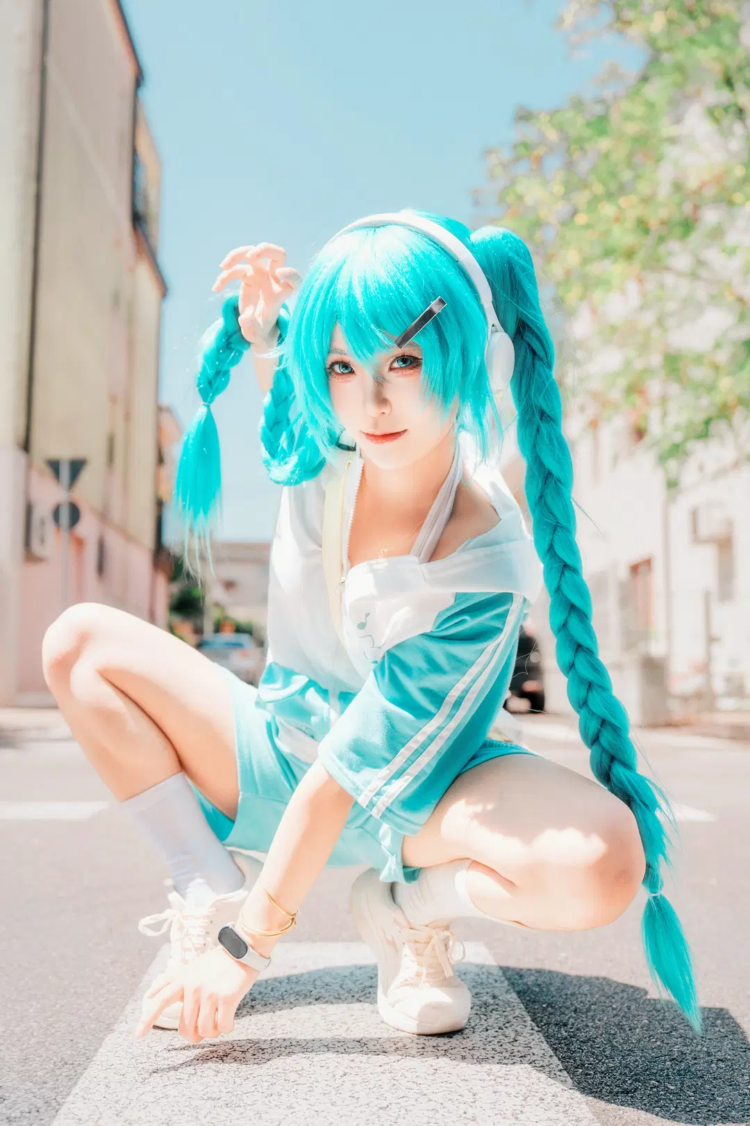 【初音ミク コスプレ】イタリアの街頭を彩る青緑のストーム - 醉梦化蝶📷 - 6枚目