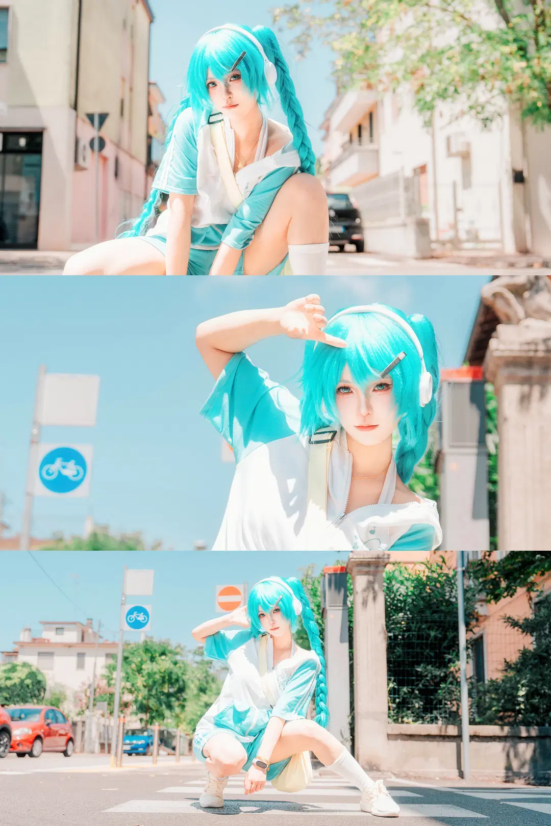 【初音ミク コスプレ】イタリアの街頭を彩る青緑のストーム - 醉梦化蝶📷 - 8枚目