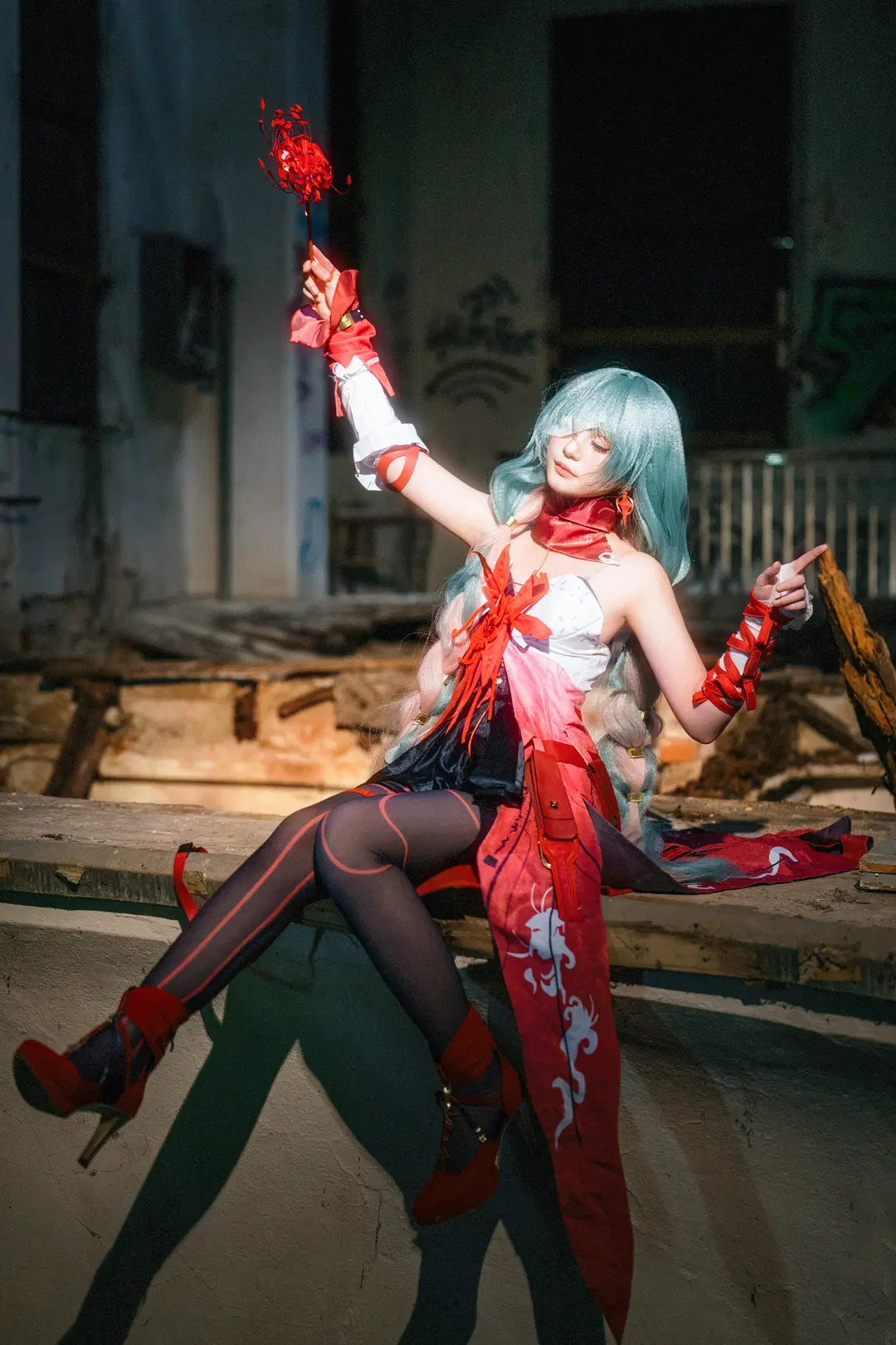 鸣潮, 弗洛洛cos, 黑丝