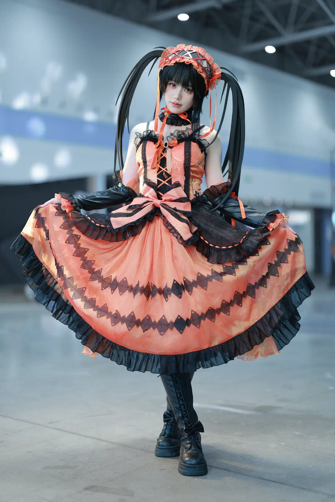 [Kurumi Tokisaki cosplay] Date A Live: Black-and-Orange Gothic Convention Photoshoot by 就爱臭猴子（缺牙巴版） - Image 2