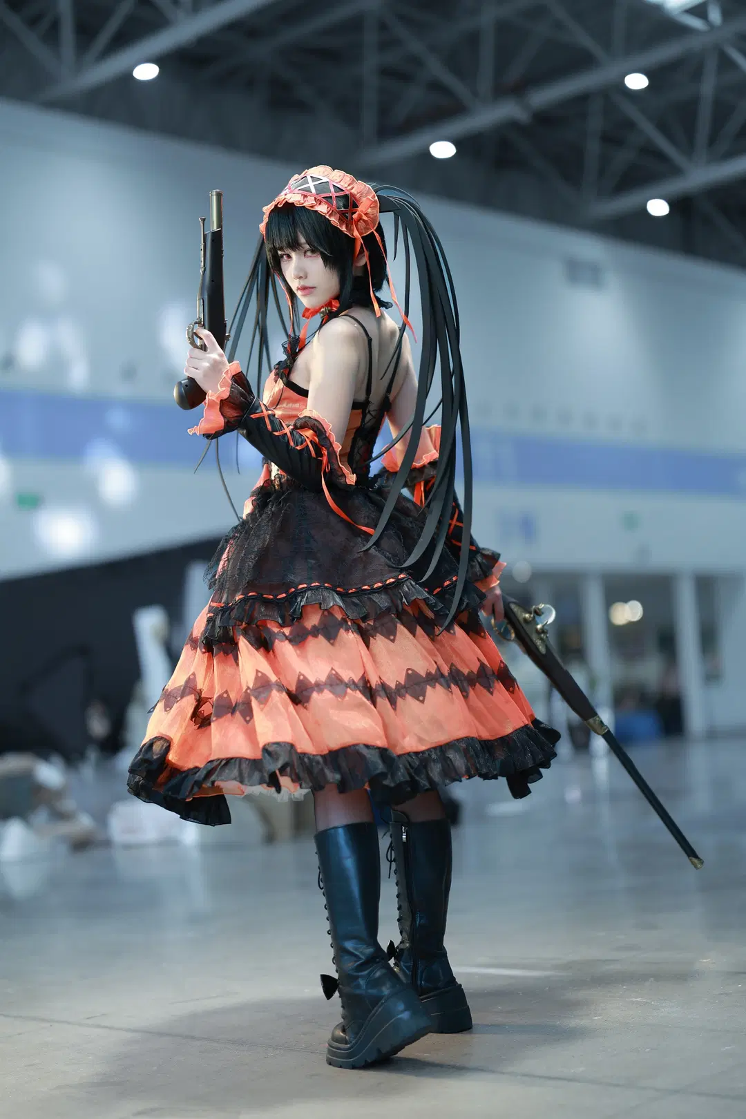 [Kurumi Tokisaki cosplay] Date A Live: Black-and-Orange Gothic Convention Photoshoot by 就爱臭猴子（缺牙巴版） - Image 4