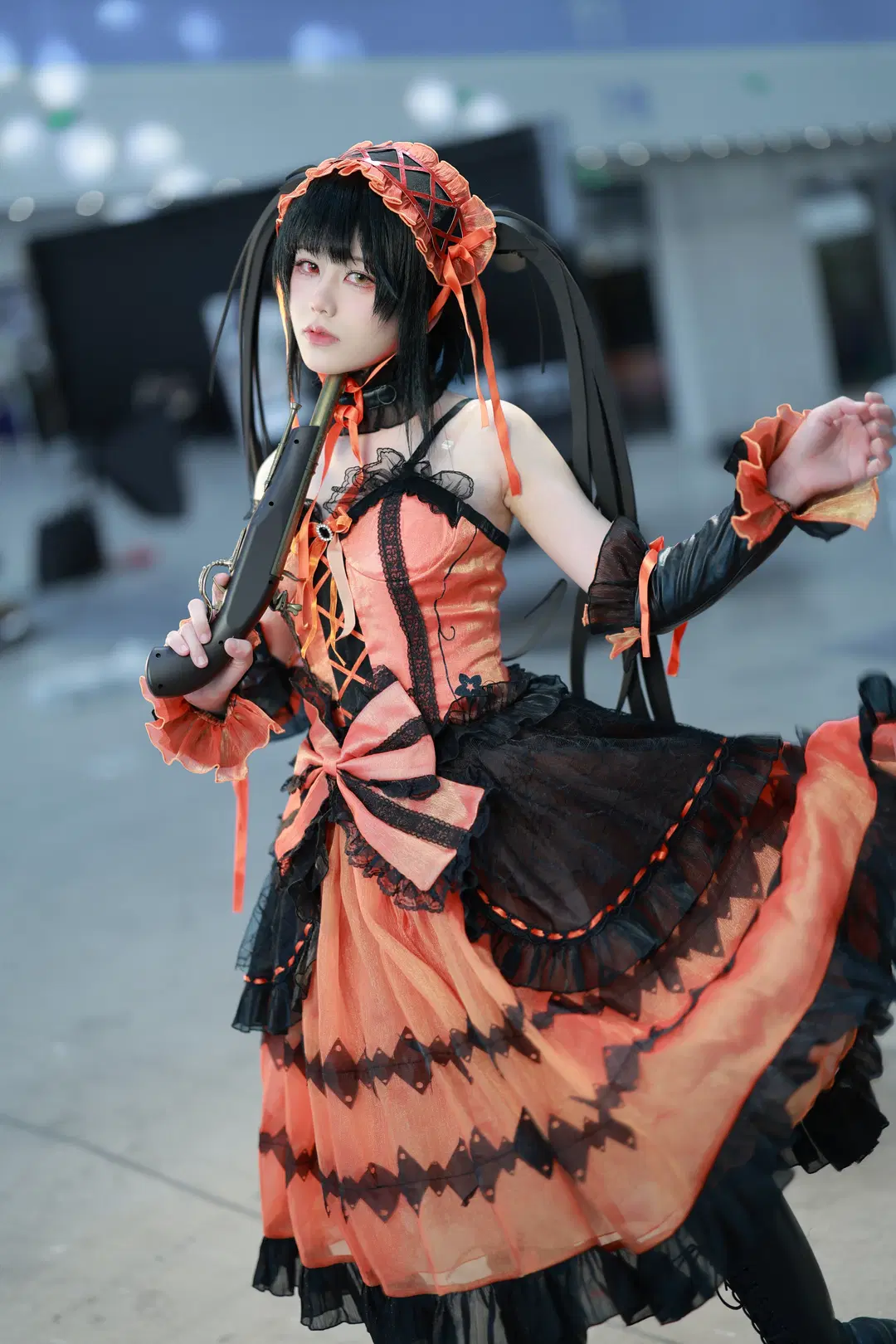 [Kurumi Tokisaki cosplay] Date A Live: Black-and-Orange Gothic Convention Photoshoot by 就爱臭猴子（缺牙巴版） - Image 5