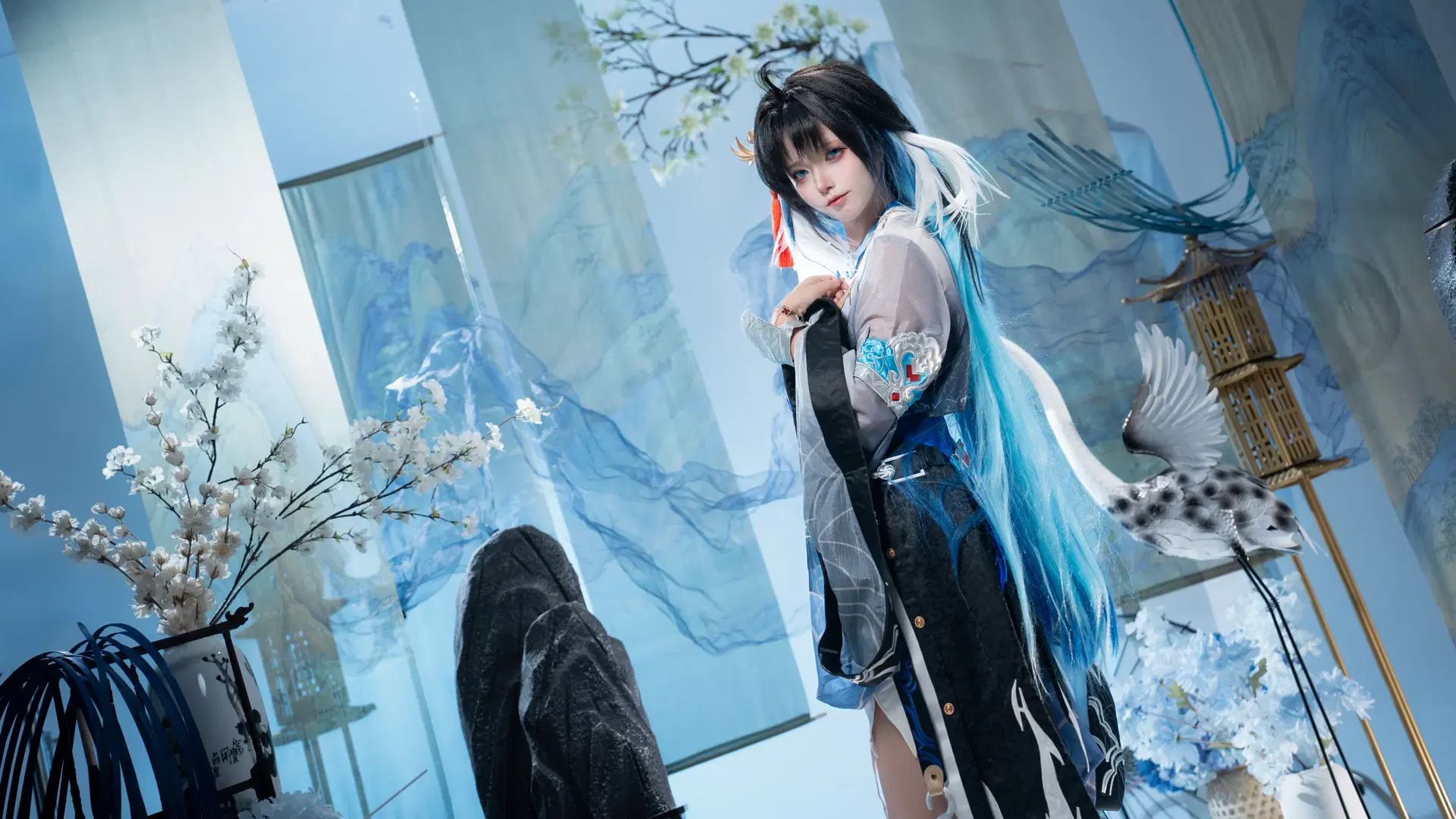 【秧秧cos】鸣潮夜翎，坠入静谧的蓝色梦境 - 快门工朱姬📸_学习中 - 第2张