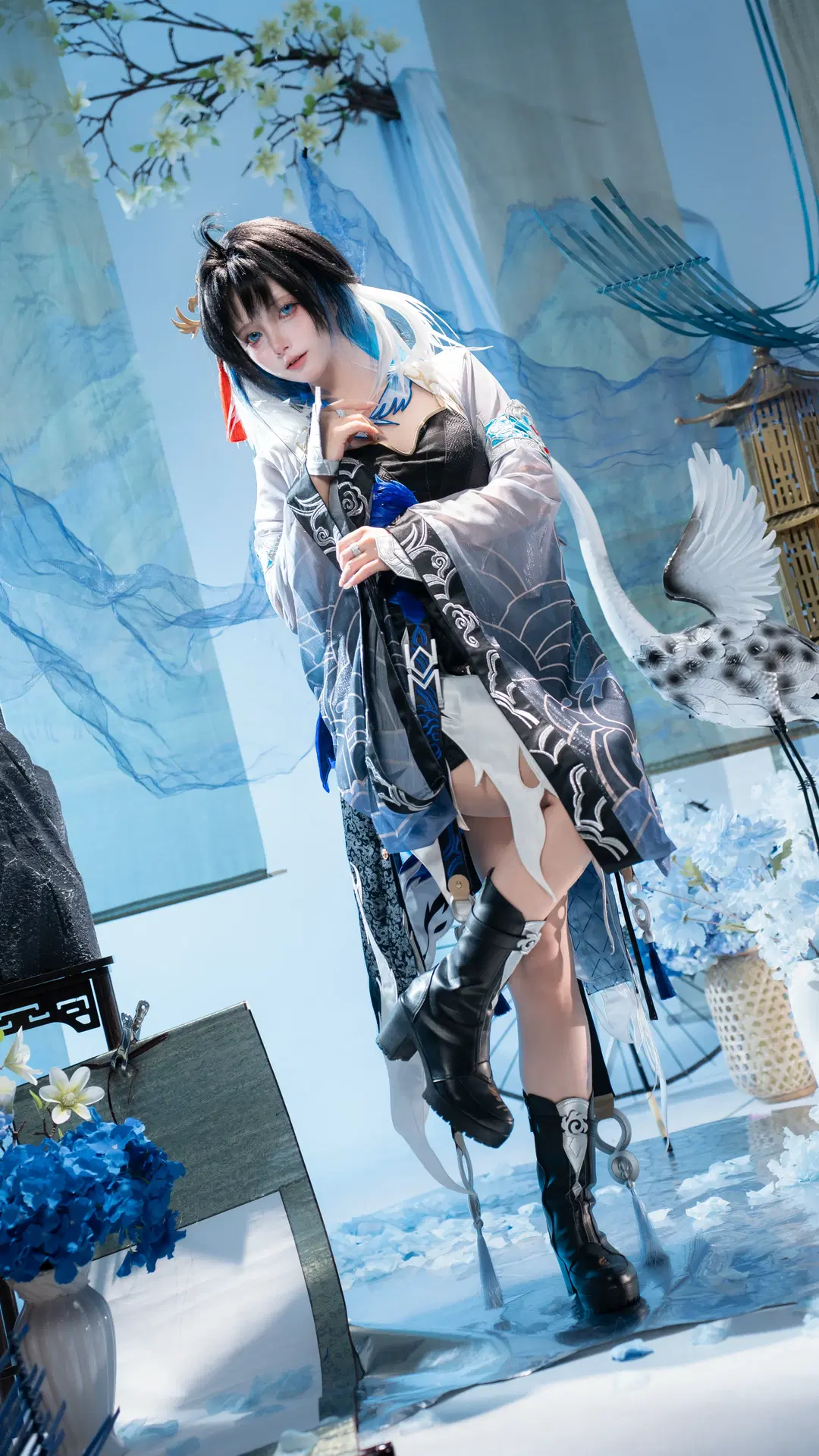 鸣潮, 二次元摄影, 国风cos, 蓝发少女, 秧秧cos