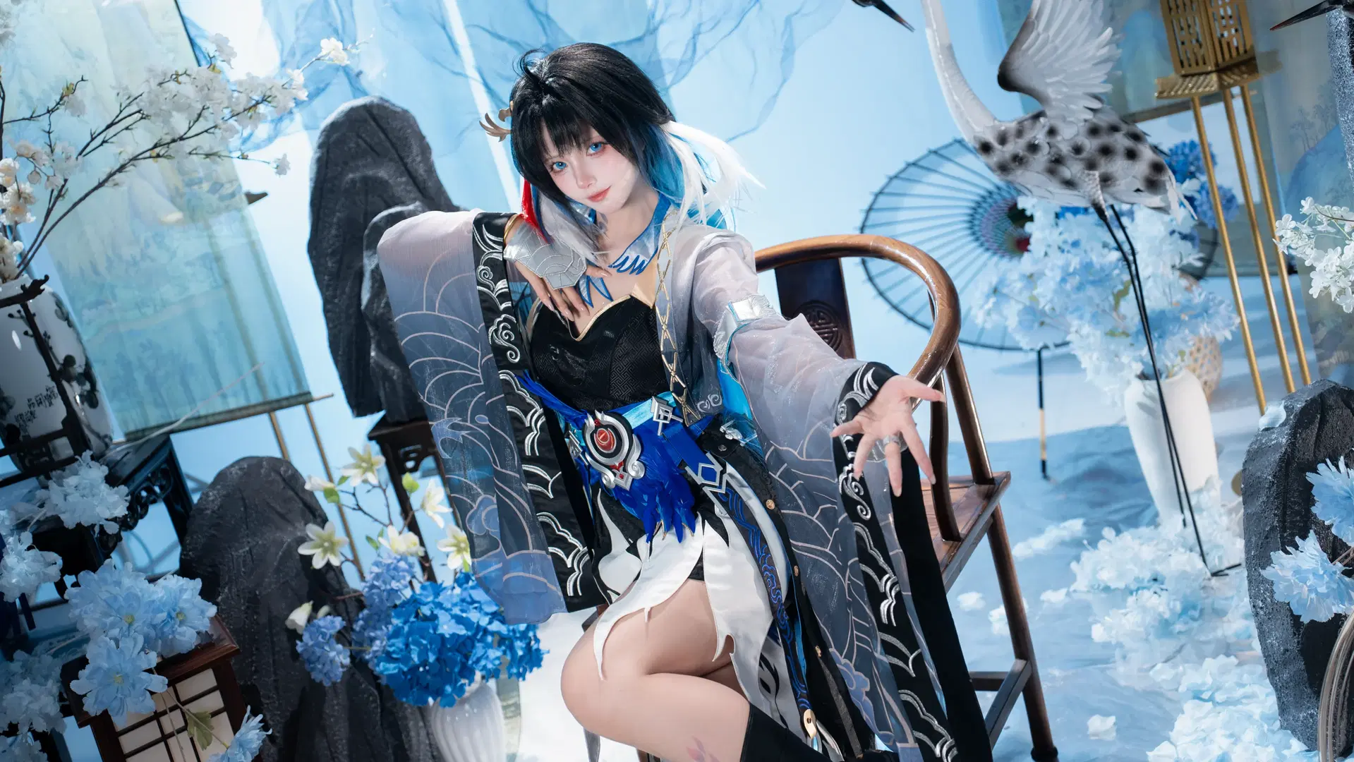 【秧秧cos】鸣潮夜翎，坠入静谧的蓝色梦境 - 快门工朱姬📸_学习中 - 第6张