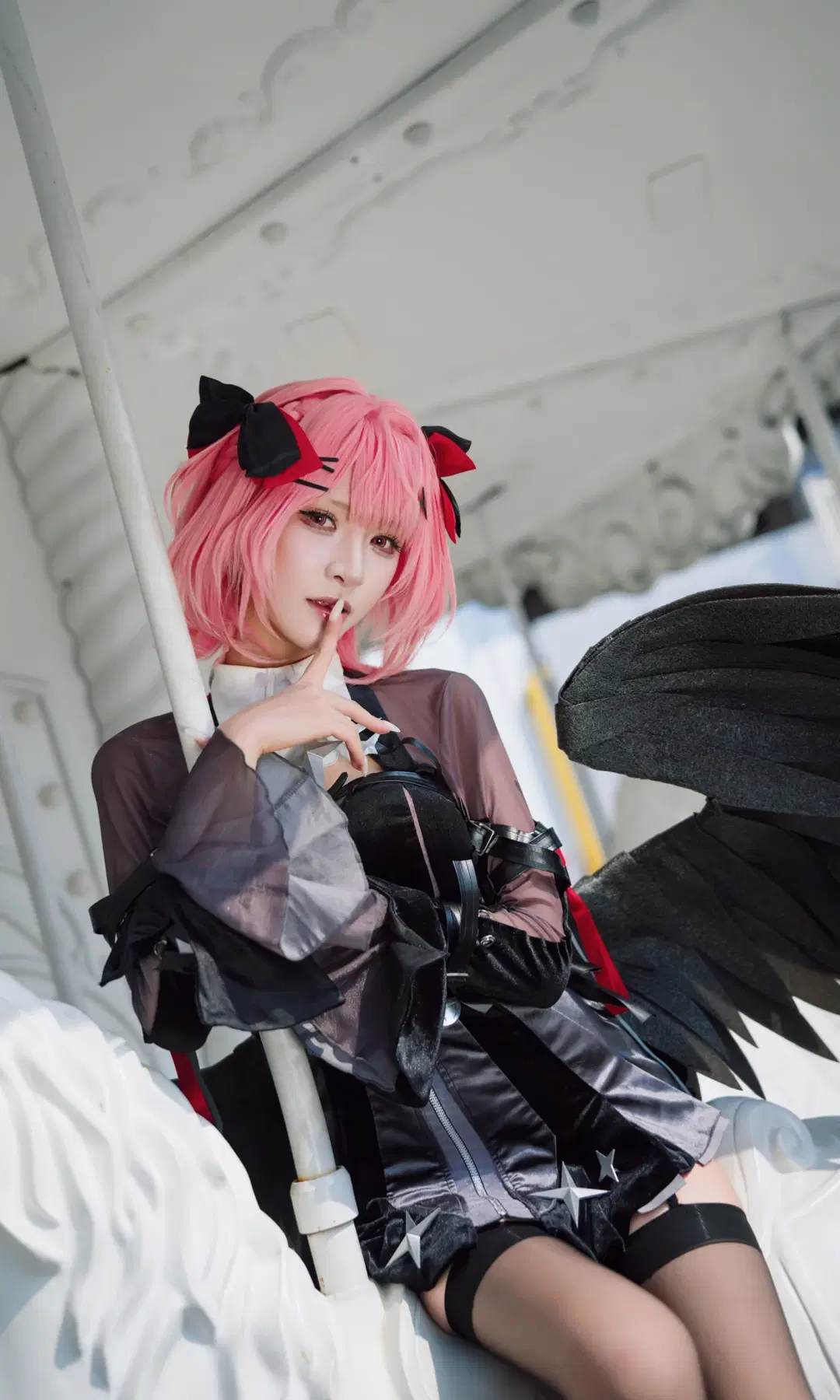 绝区零, 二次元cosplay, 黑丝, 蕾米埃尔cos, 粉毛天使