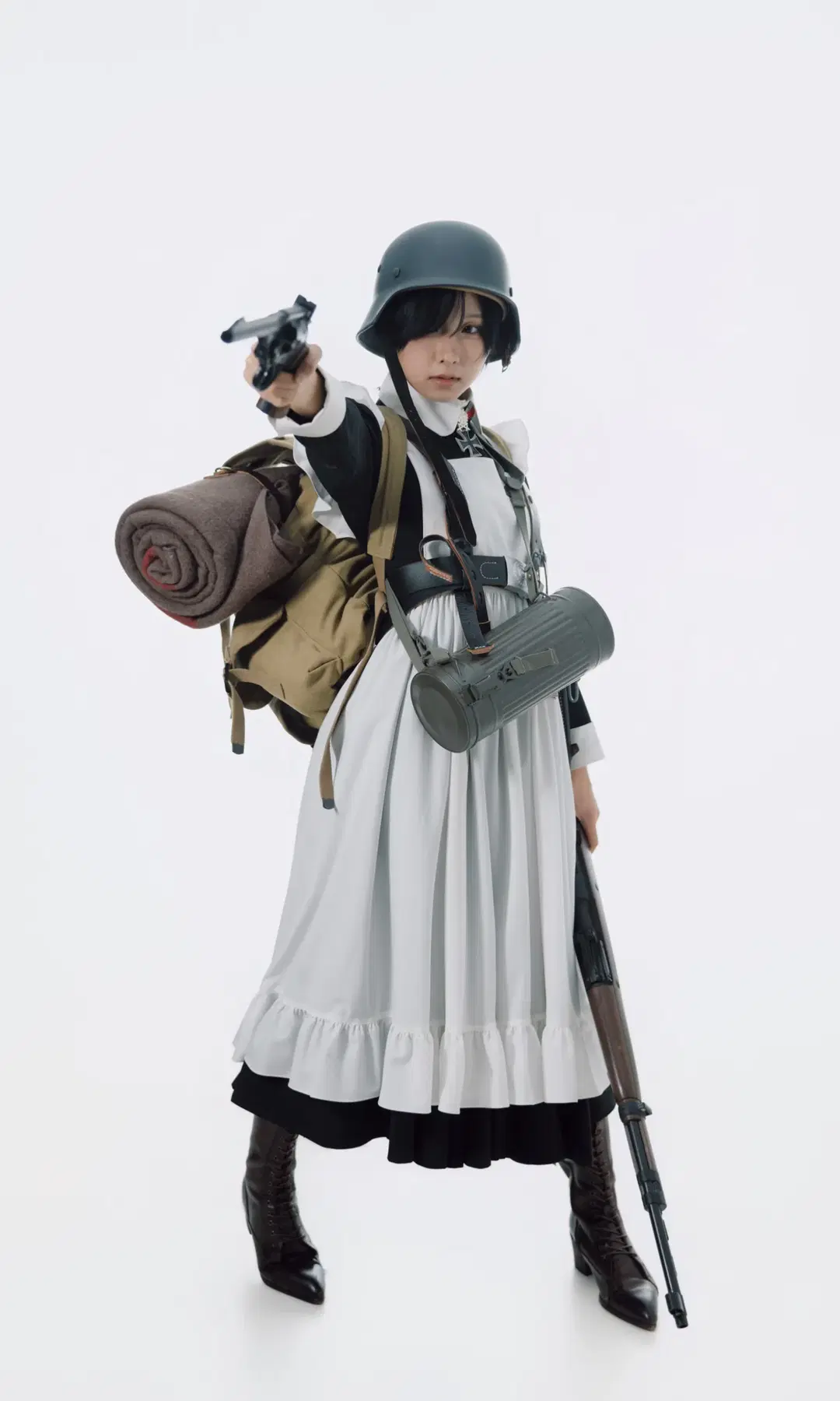 白棚拍摄, 战术穿搭, 战术娘, 战斗少女, 战斗工兵cos