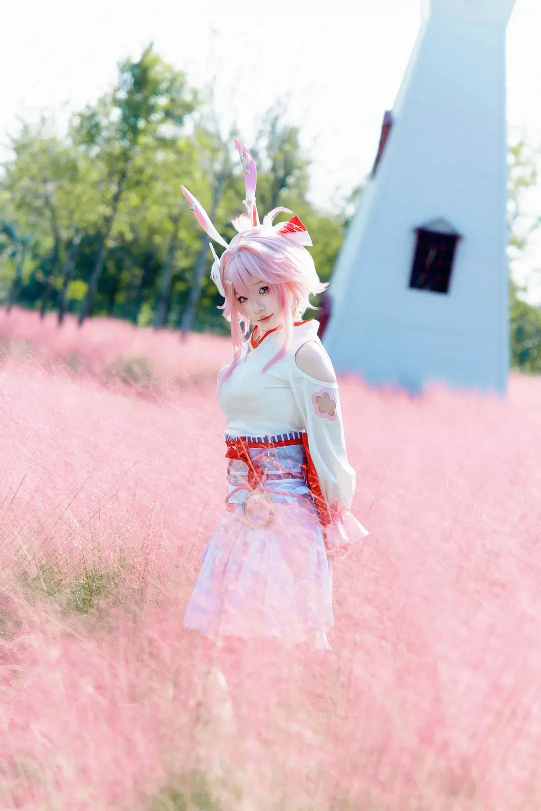 崩壞星穹鐵道緋英cos，顧村公園粉黛花海中的元氣少女 - 还不够安艺 - 第3張