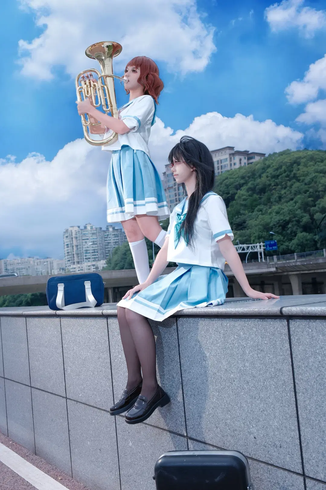 黄前久美子cos, 吹响吧上低音号, 黑丝长腿, 制服cos, 田中明日香cos
