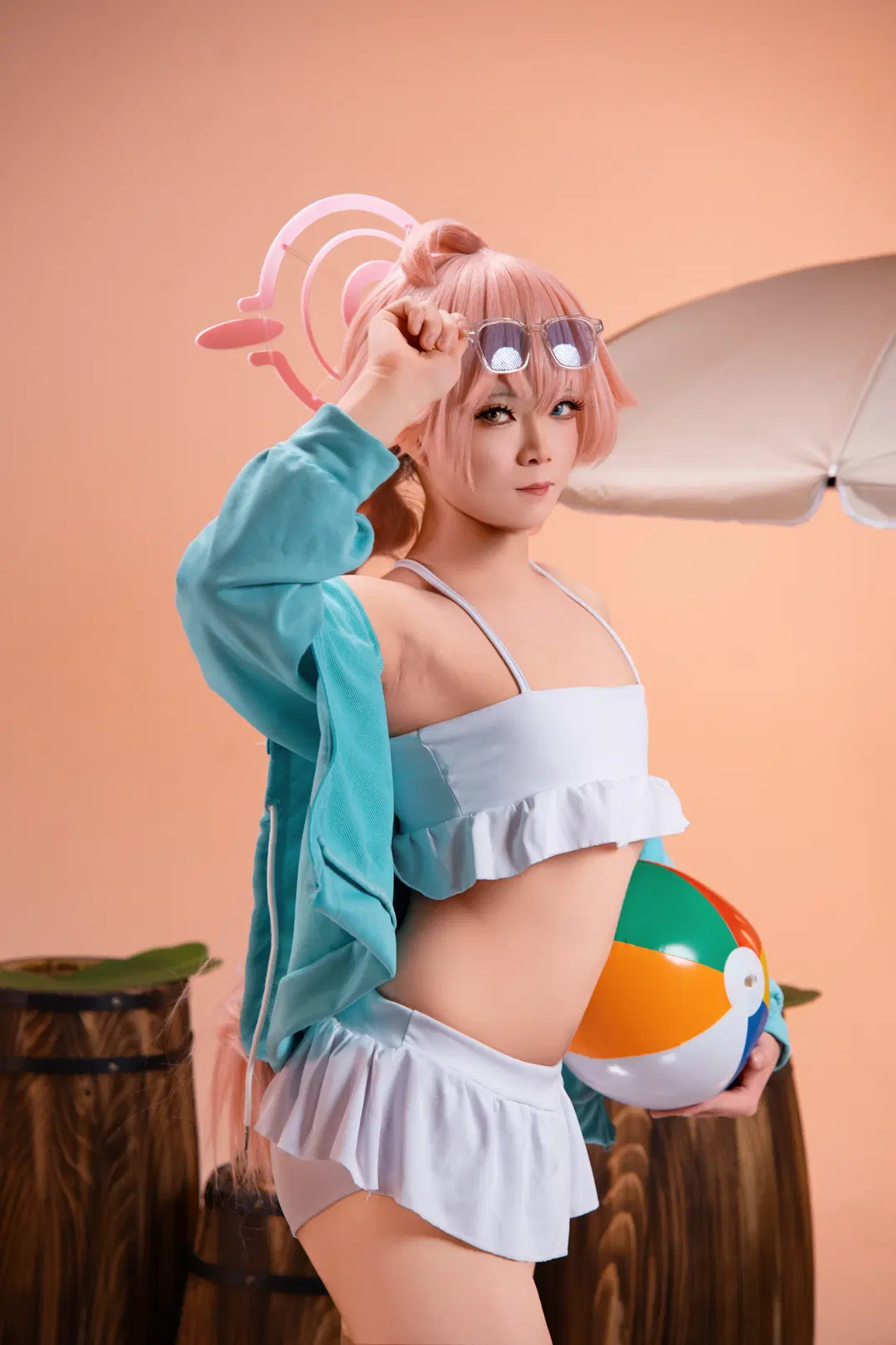 【小鸟游星野cos】蔚蓝档案水星野沙滩棚拍记录 - 古明地 小石 - 第3张