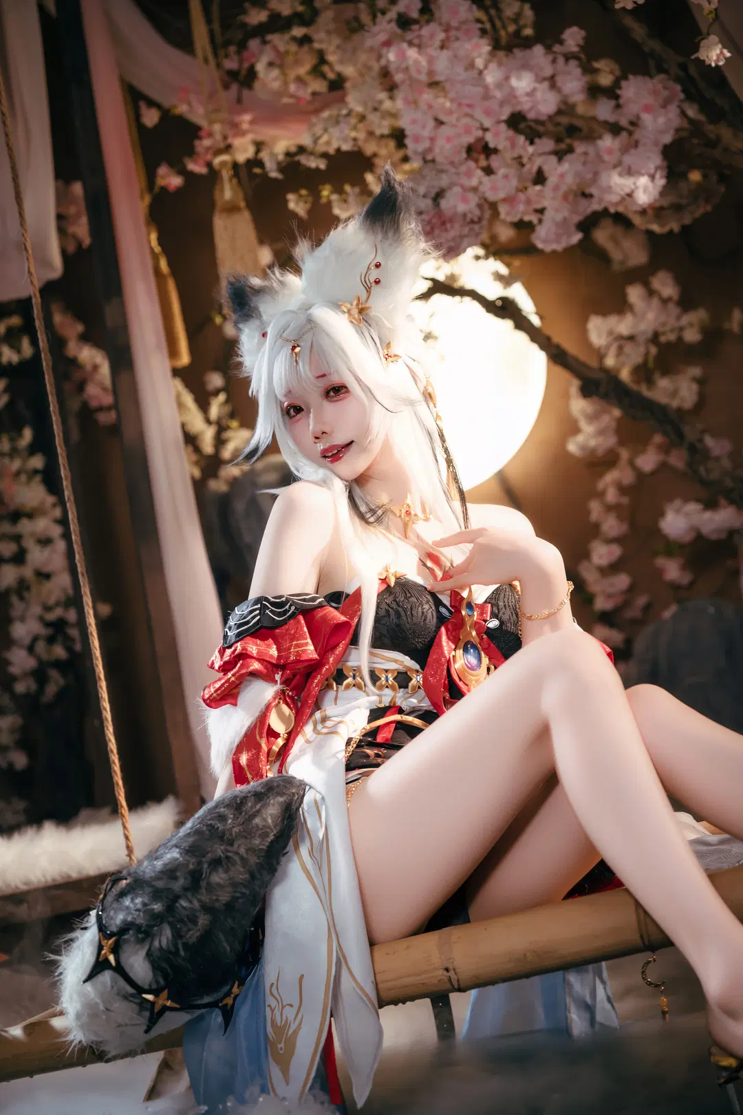 【心月狐cos】鳴潮幻境，滿月之下的花間倩影