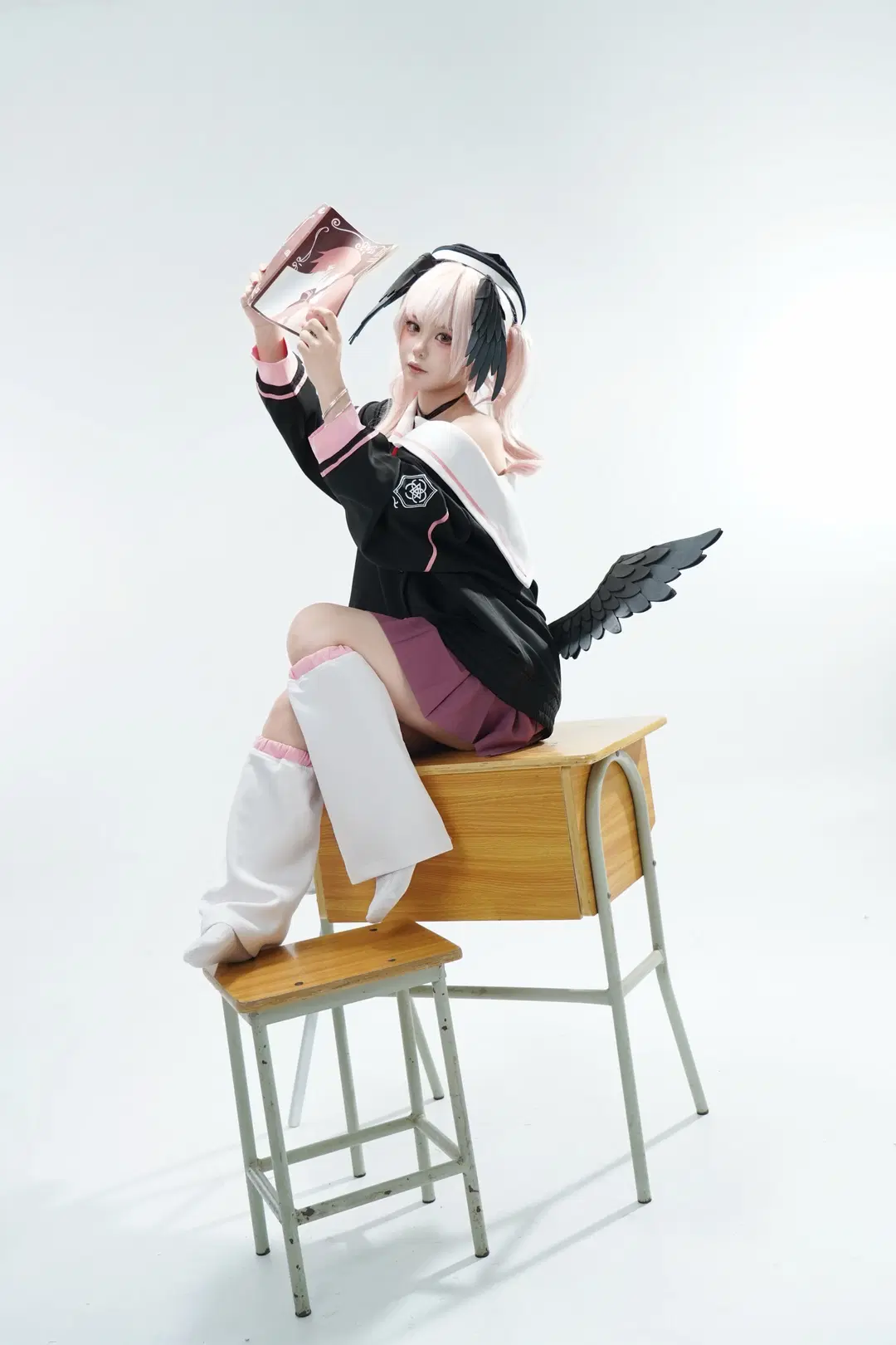 蔚蓝档案, 二次元cosplay, 下江小春cos, 白丝, 补习部