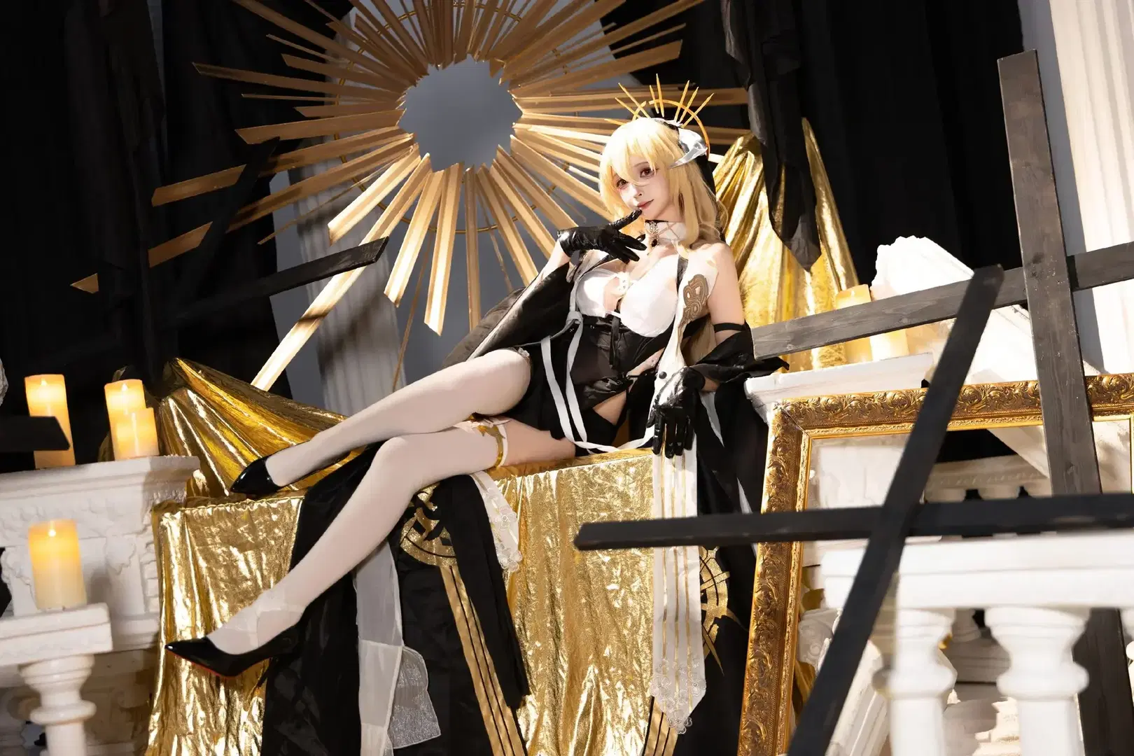 【インプラカブル コスプレ】アズールレーン 黒金の大聖堂風スタジオ撮影の記録 - 青空（棚拍版） - 2枚目