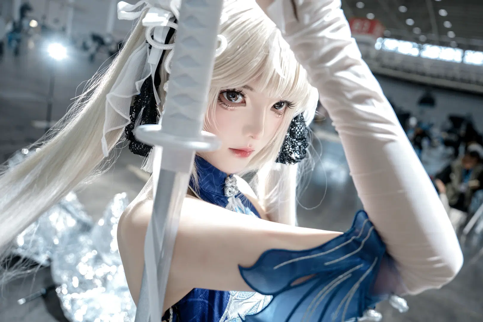 【殷紫萍cos】永劫无间兰亭月皮肤的漫展场照