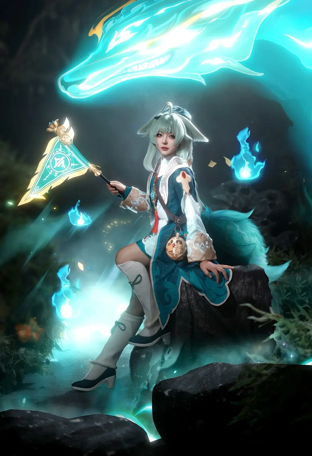 崩坏星穹铁道, 二次元cos, 藿藿cos, 古风奇幻, 白丝袜