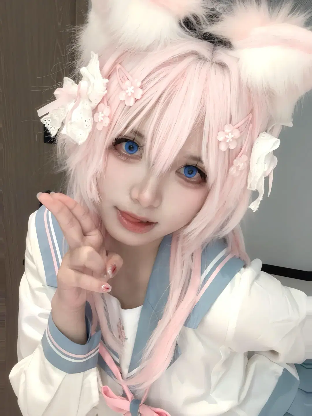 【三月七cos】崩坏星穹铁道猫耳私设，活泼可爱的水手服少女