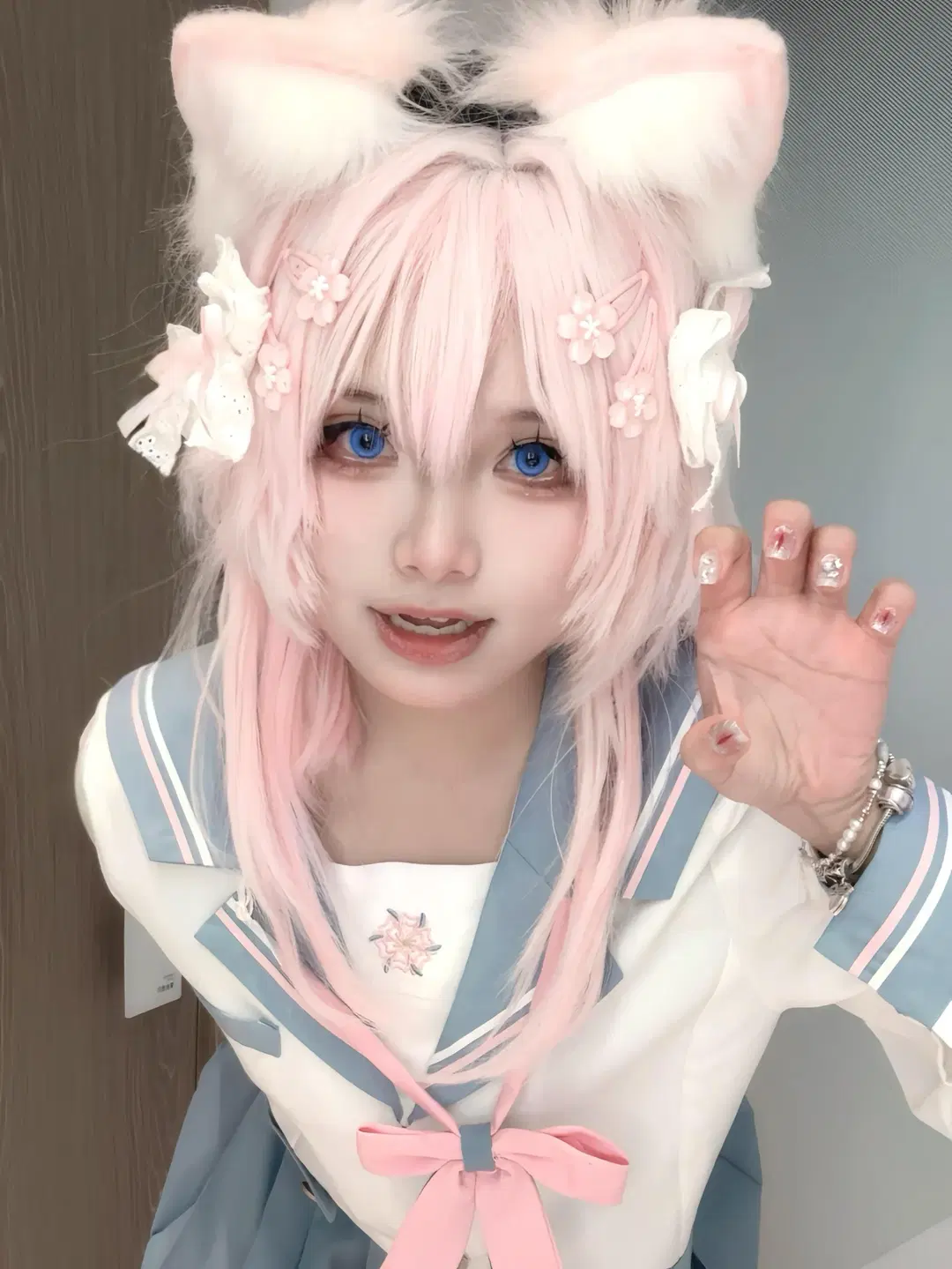【三月七cos】崩坏星穹铁道猫耳私设，活泼可爱的水手服少女 - 春野瞳 - 第2张