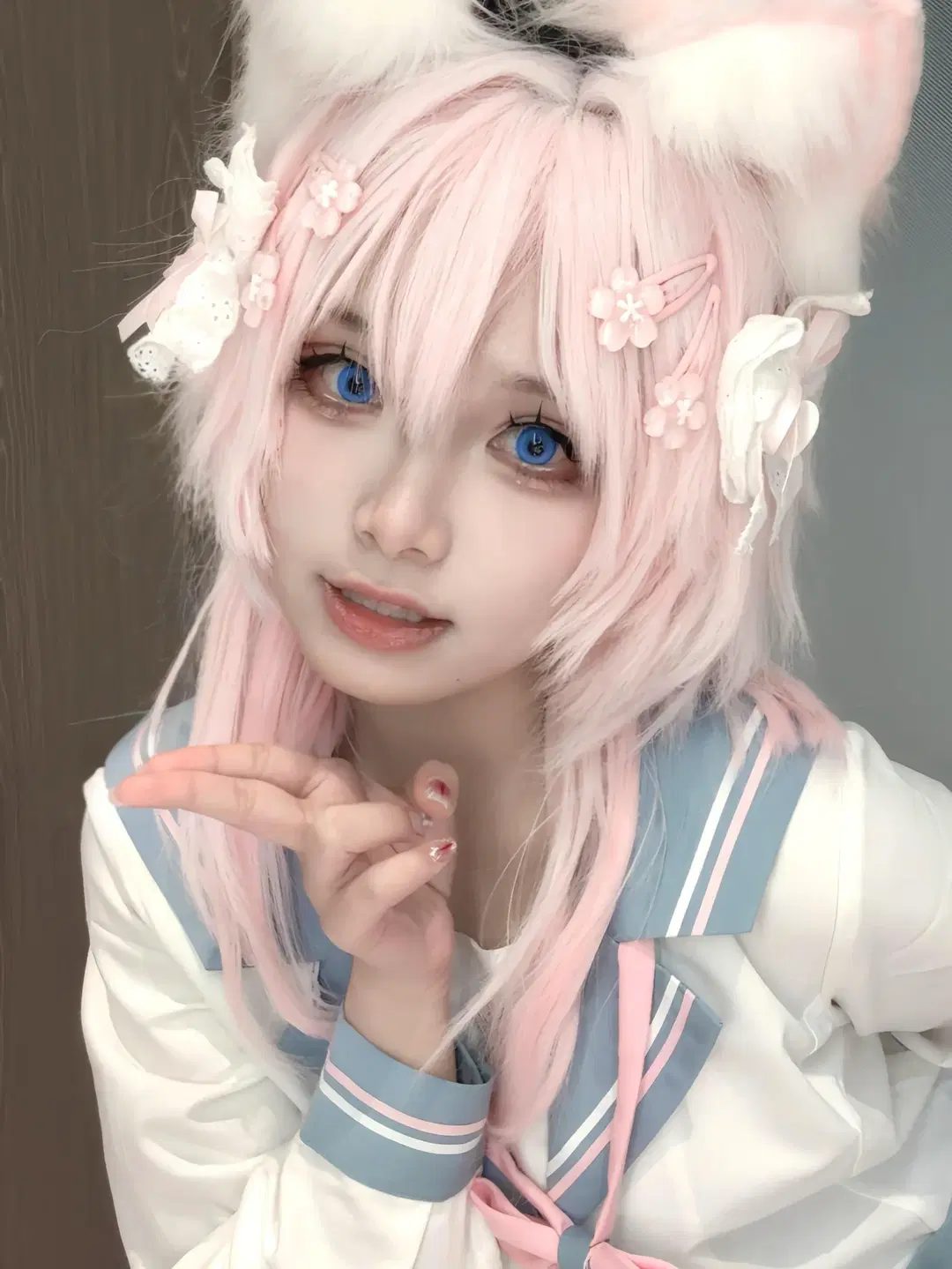 【三月七cos】崩坏星穹铁道猫耳私设，活泼可爱的水手服少女 - 春野瞳 - 第3张