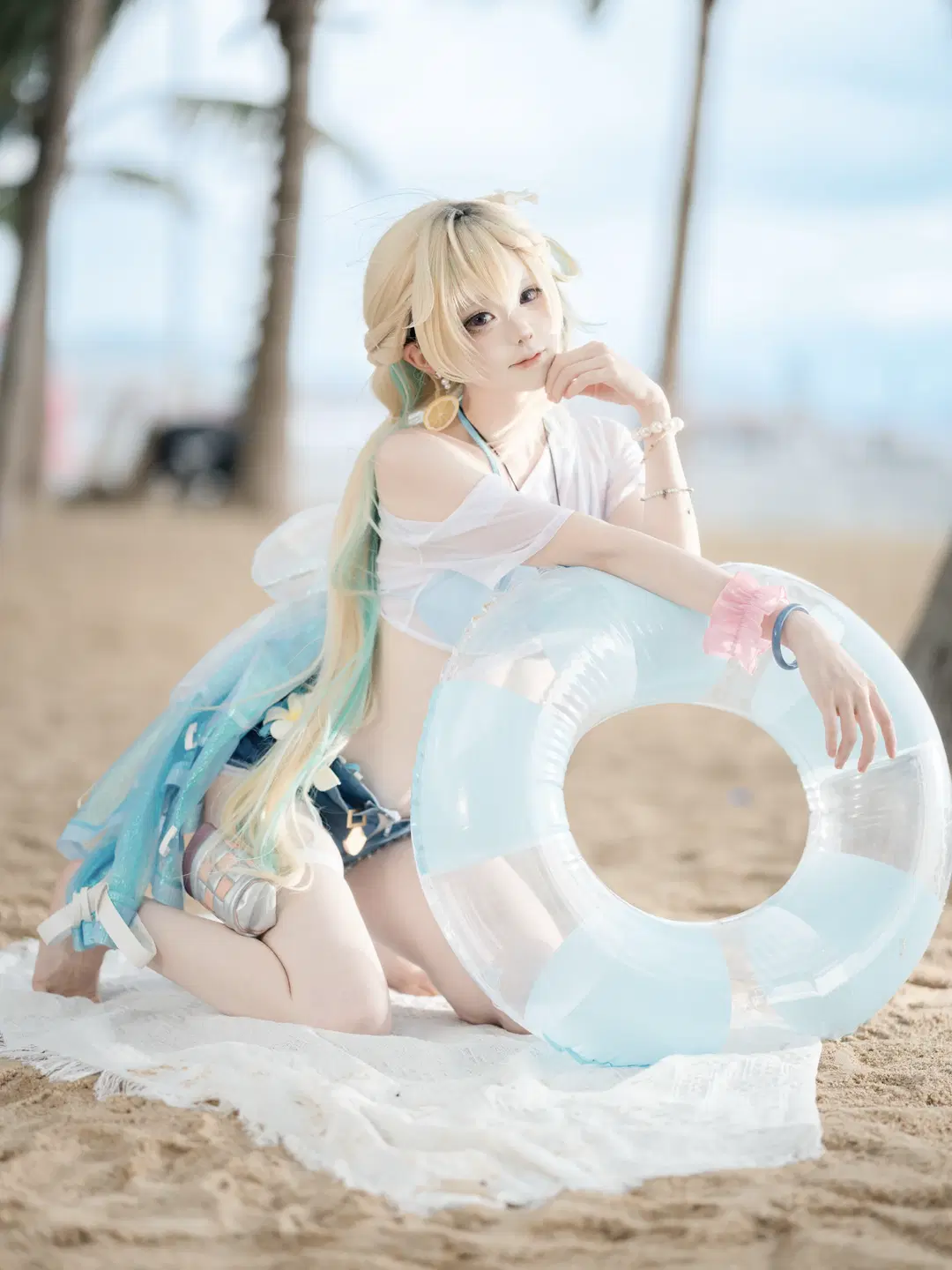 Wuthering Waves, Lynae cosplay, Swimsuit cosplay, Summer beach, mint-flavored summer