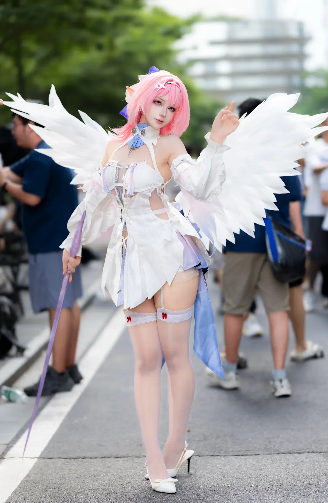 ゼンレスゾーンゼロ, ホタルACGエキスポ, レミエール コスプレ, 白ガーターストッキング, ダン中佐