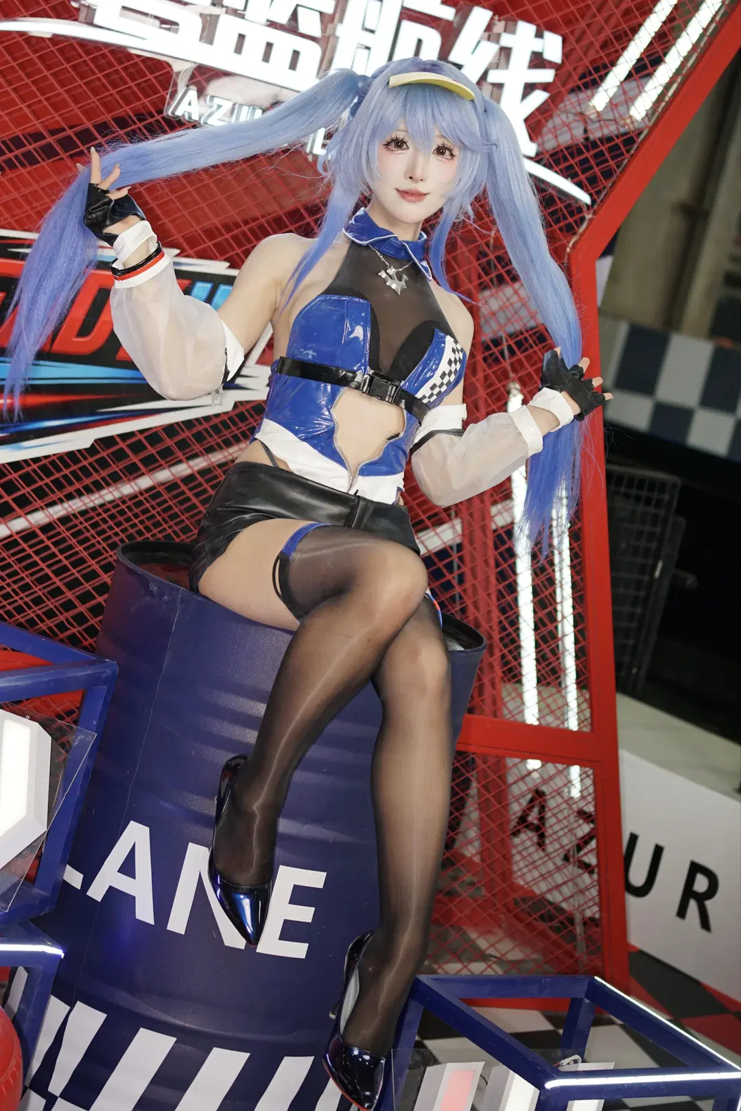 [Essex cosplay] Azur Lane Midsummer Cool Festival Racing Suit: Red & Blue Summer Speed by 劳斯基 - Image 2