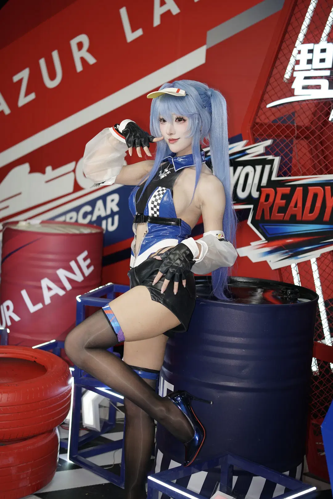 [Essex cosplay] Azur Lane Midsummer Cool Festival Racing Suit: Red & Blue Summer Speed