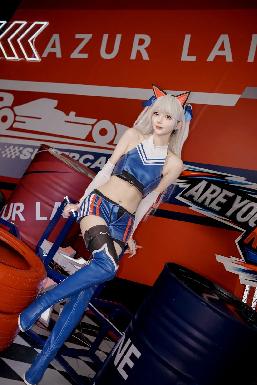Azur Lane, Game cosplay, Haman Karn cosplay, Racing style, Stockings