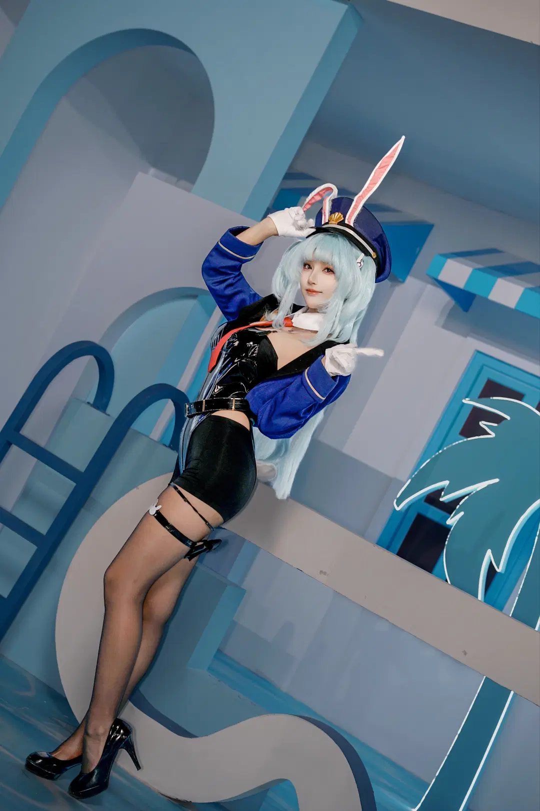 cosplay, 碧蓝航线, 黑丝cos, 港区盛夏清凉节, 兔兔警官