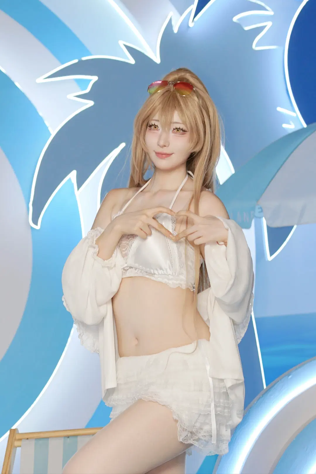 【狮cos】碧蓝航线清凉节，白色蕾丝泳装与夏日派对 - 劳斯基 - 第4张