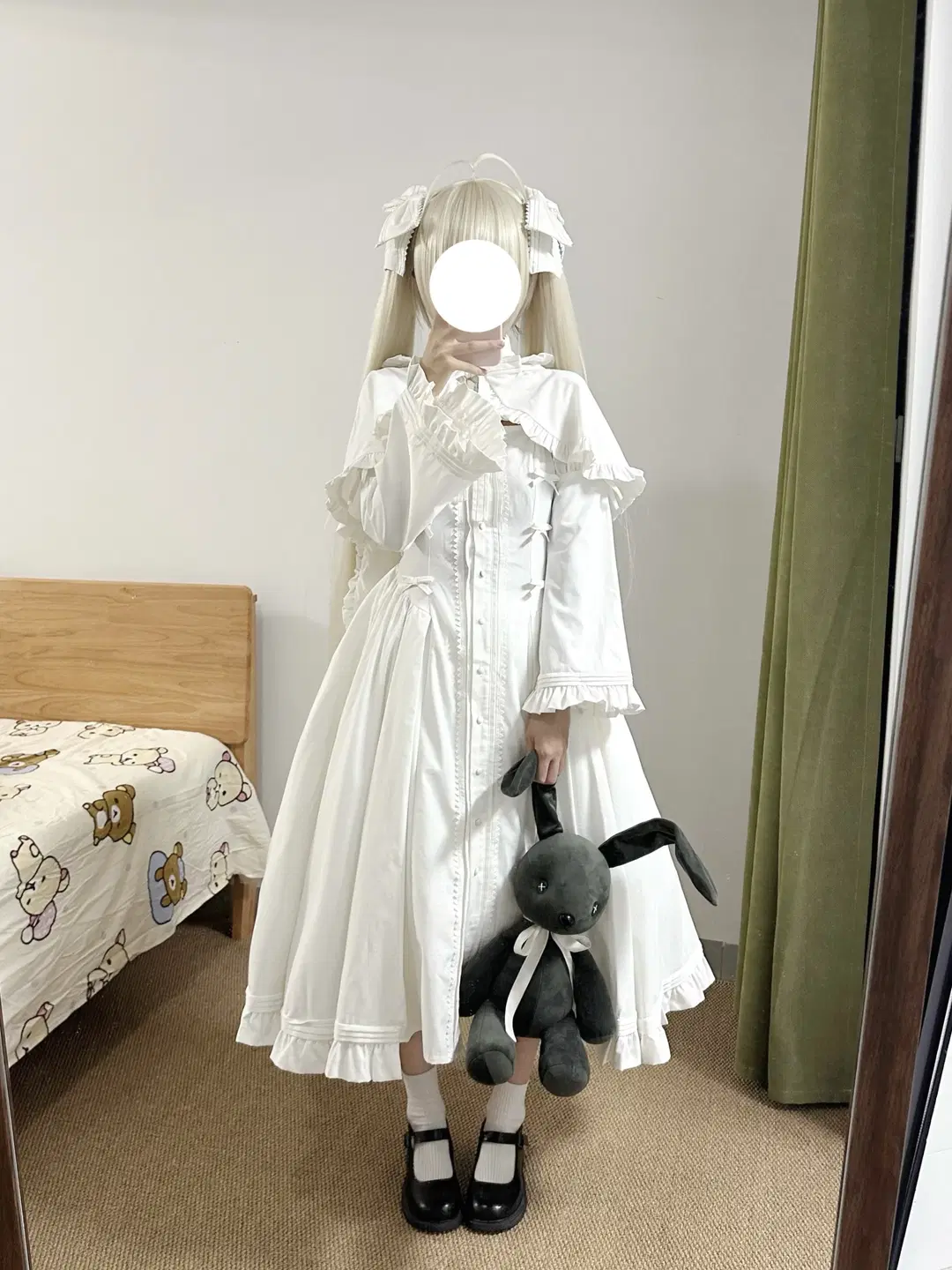 【春日野穹cos】缘之空纯白兔耳洋装试穿 - 了了ovo - 第2张