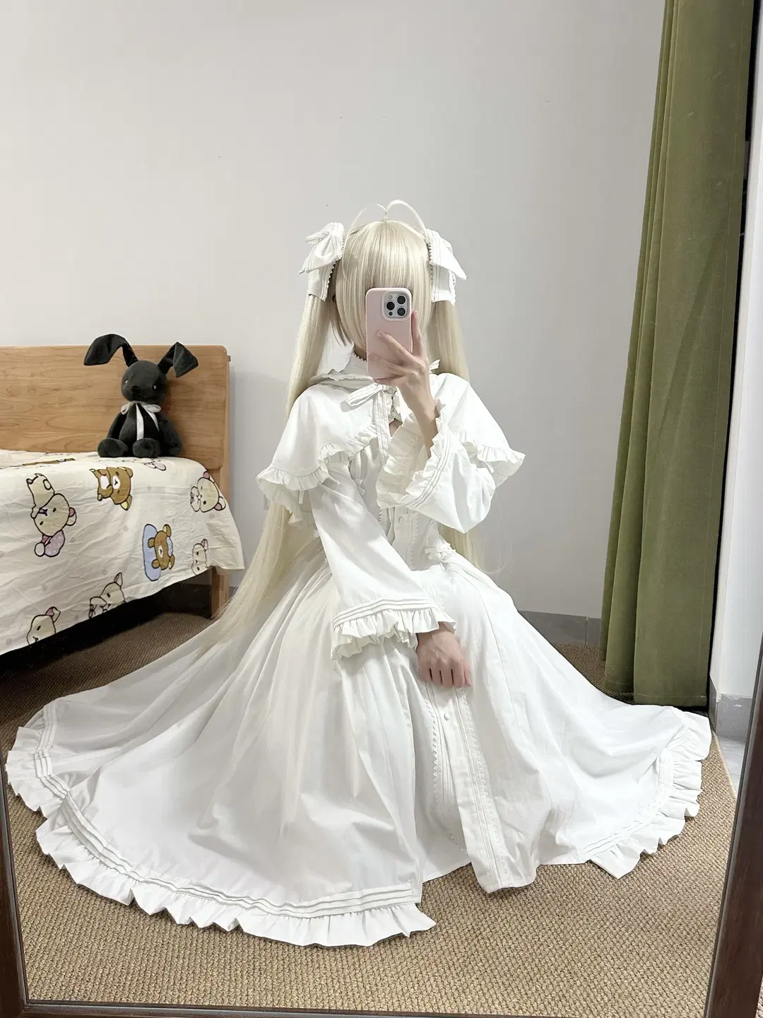 【春日野穹cos】缘之空纯白兔耳洋装试穿 - 了了ovo - 第5张