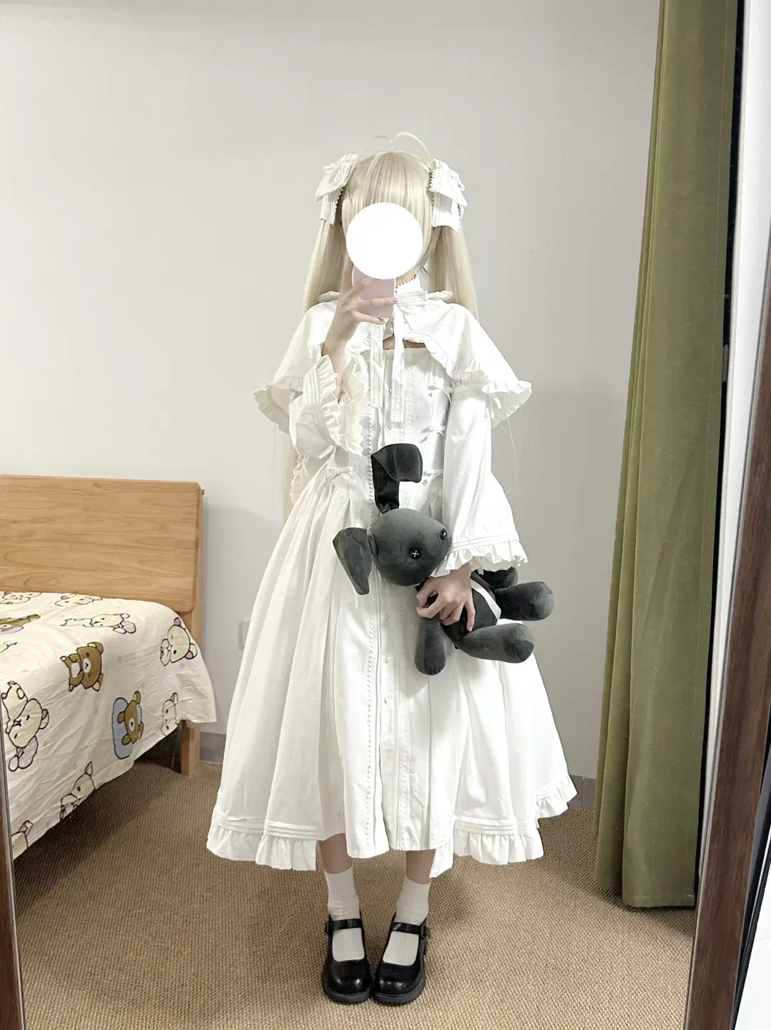 【春日野穹cos】缘之空纯白兔耳洋装试穿 - 了了ovo - 第6张