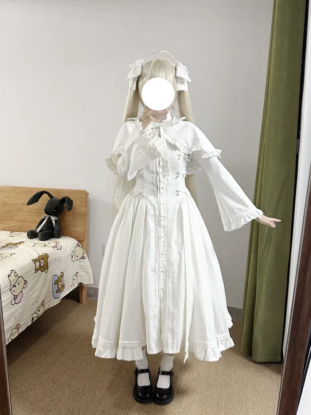 【春日野穹cos】缘之空纯白兔耳洋装试穿 - 了了ovo - 第7张