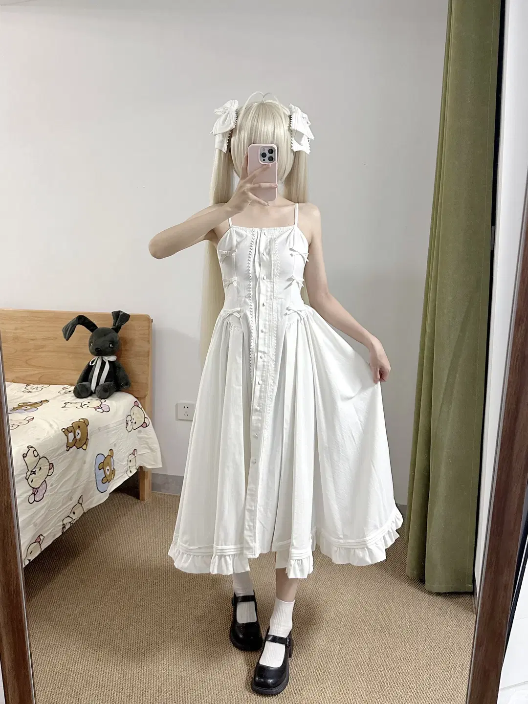 【春日野穹cos】缘之空纯白兔耳洋装试穿 - 了了ovo - 第9张