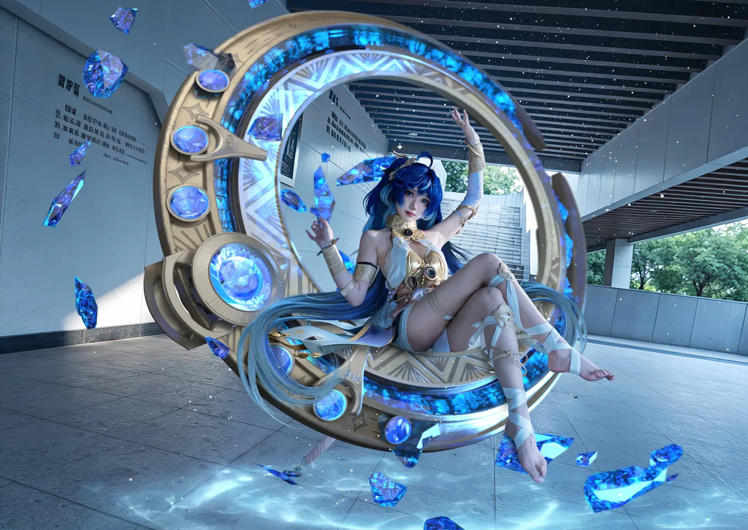 [Iuno cosplay] Wuthering Waves Iuno Ryoga Spring Convention Convention photos: A Detailed Record of the Blue Hair and Golden Ring by 修不动仙的回忆桑 - Image 2