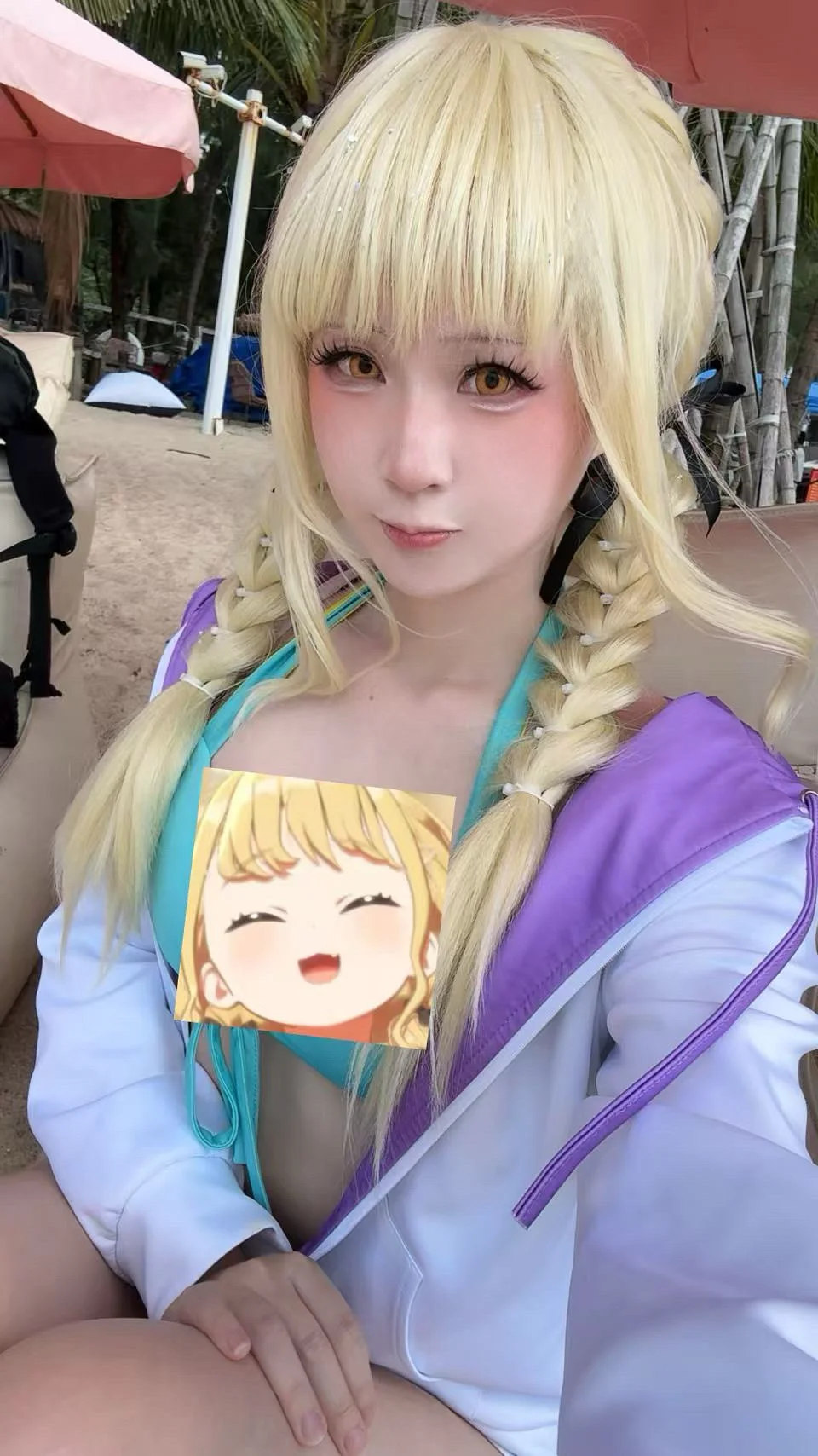 【藤田琴音cos】夏日海灘的元氣偶像 - 星尾鹿 - 第2張