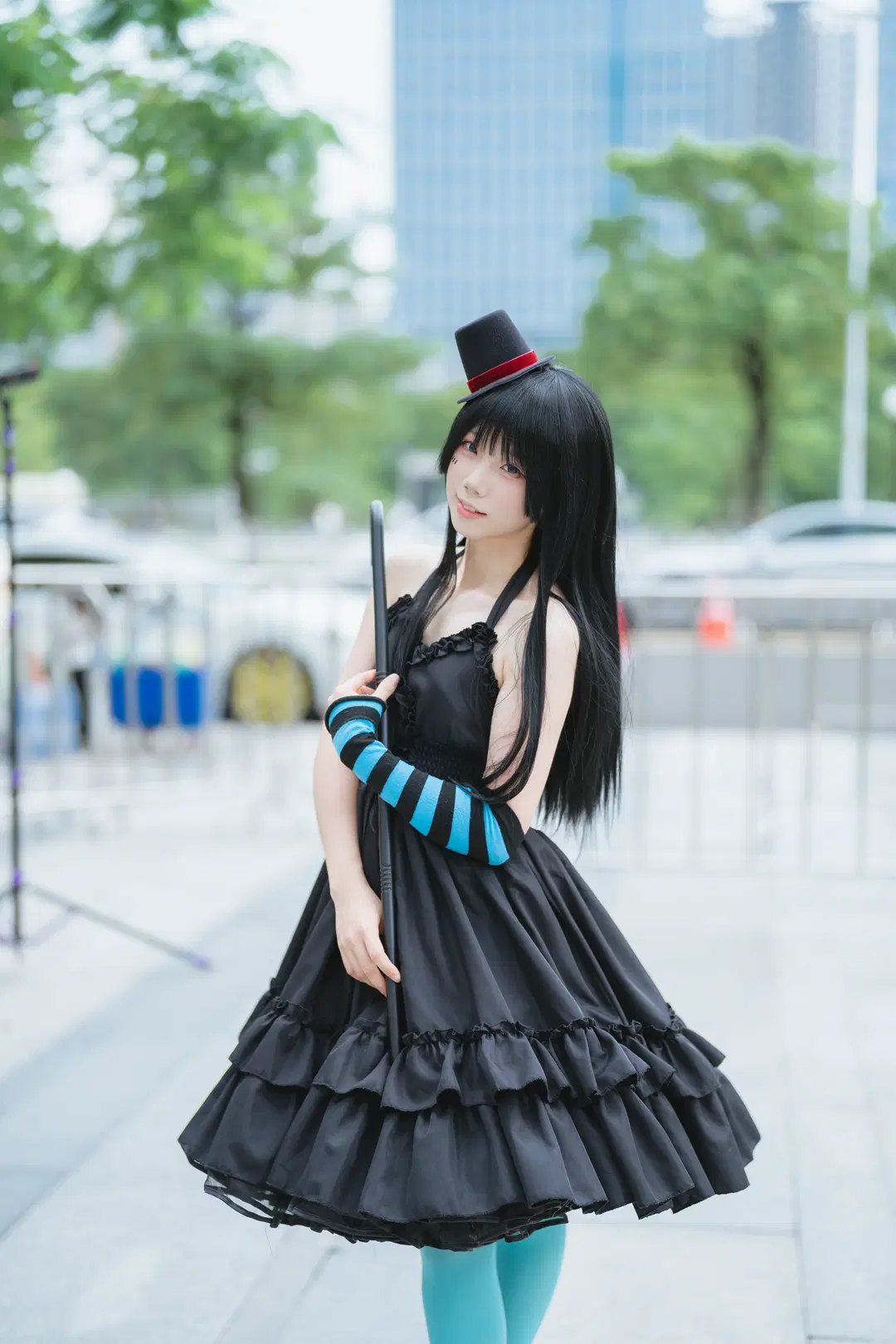 [Akiyama Mio cosplay] K-ON! blue Stockings styling photoshoot log at CICF Expo by 橘子皮 - Image 3