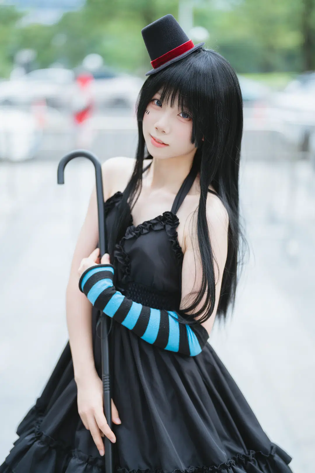 [Akiyama Mio cosplay] K-ON! blue Stockings styling photoshoot log at CICF Expo by 橘子皮 - Image 4