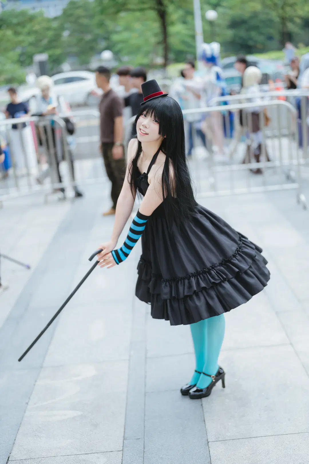 [Akiyama Mio cosplay] K-ON! blue Stockings styling photoshoot log at CICF Expo by 橘子皮 - Image 5