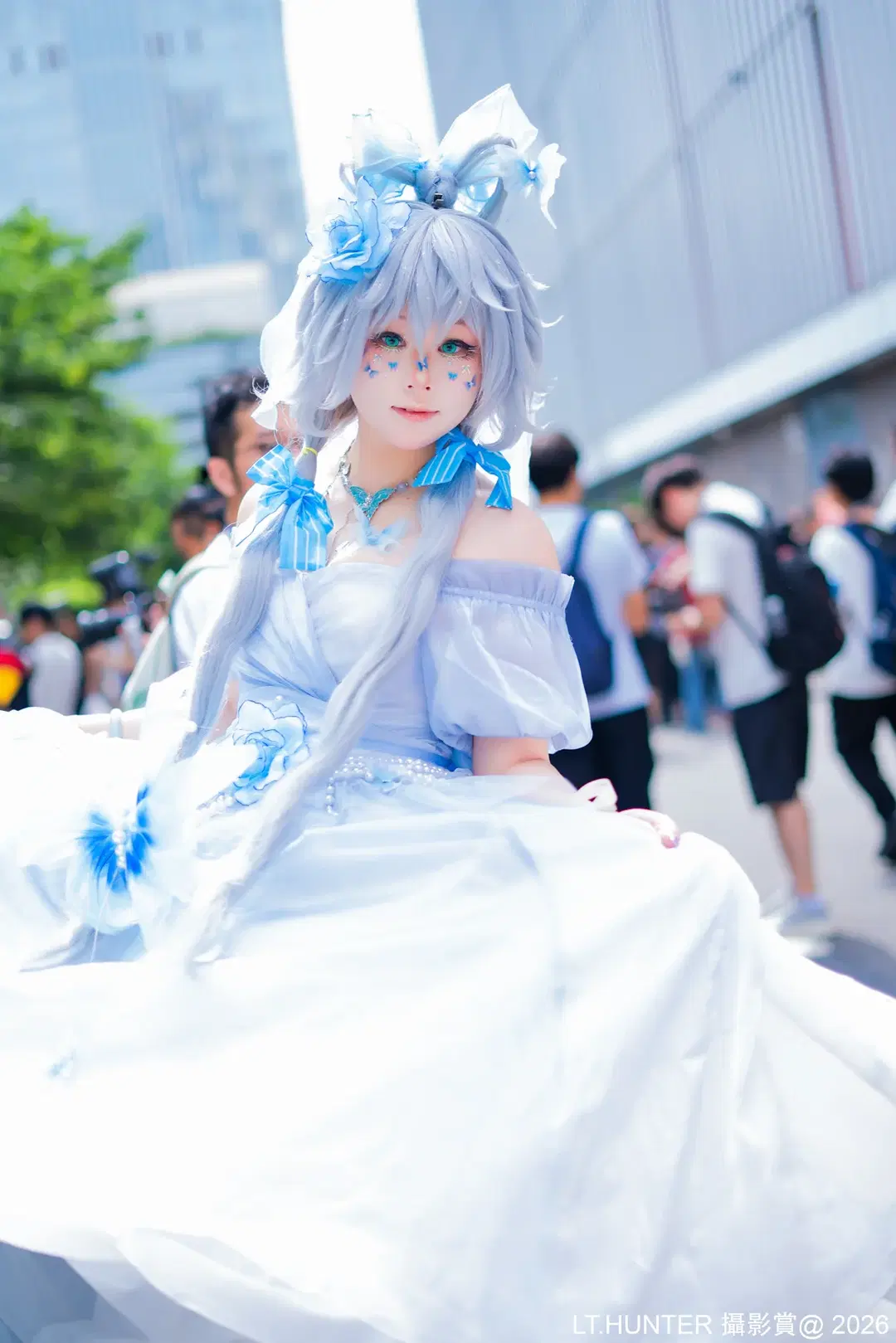 【洛天依 コスプレ】青と白のウェディングドレススタイル、ホタルACGエキスポで輝く - 聆聽獵人 - 3枚目