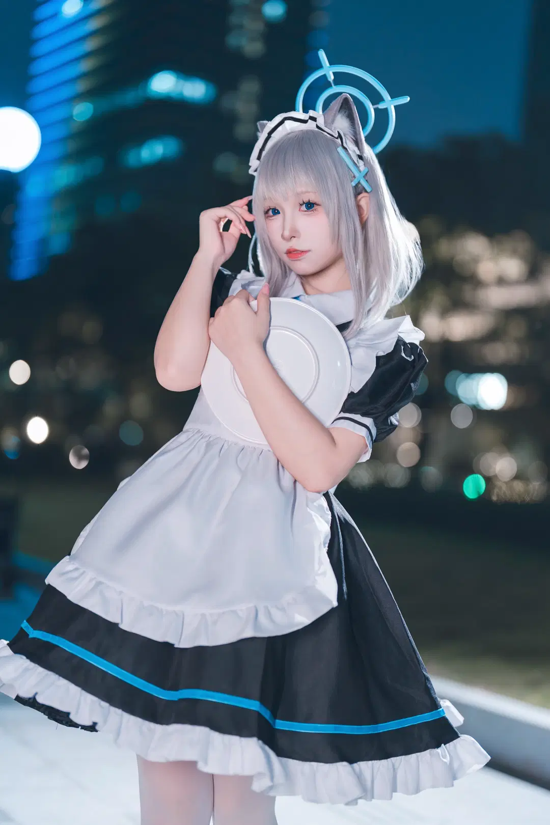 【砂狼白子cos】蔚蓝档案里的女仆小蛋糕 - 茄子酱i - 第2张
